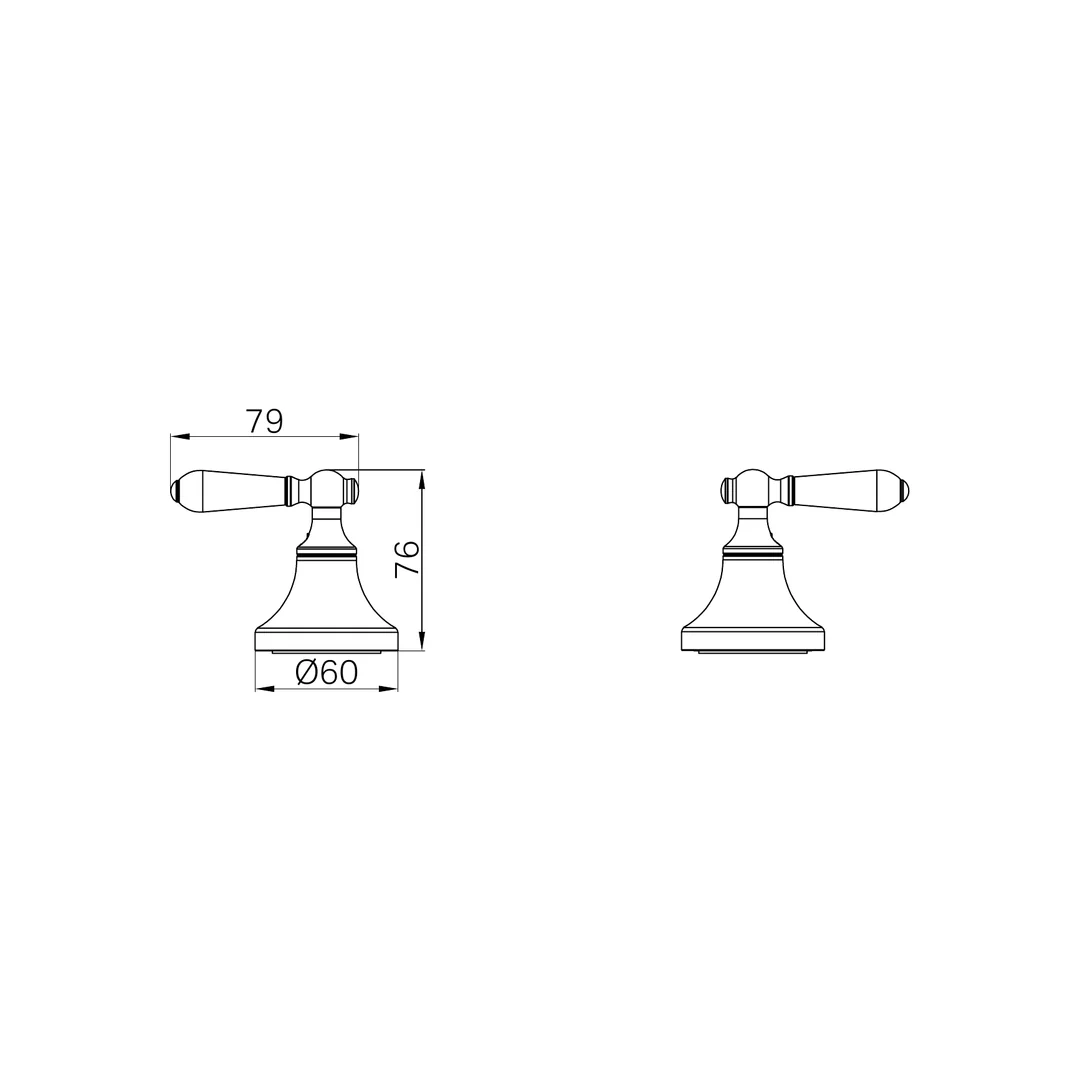 Nero York Wall Top Assemblies With Metal Lever Aged Brass - Image 2