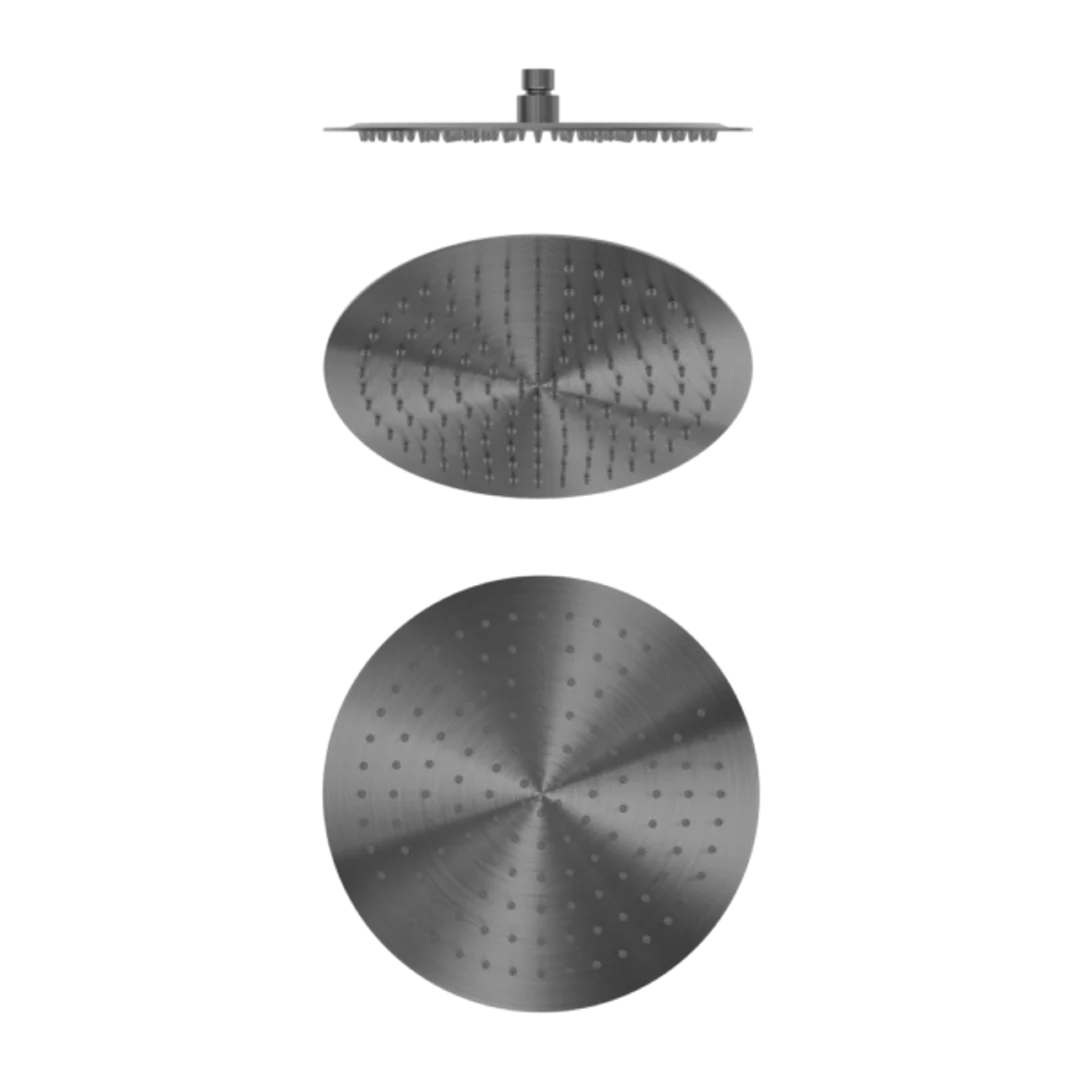 NERO ZEN Stainless Steel 300MM ROUND SHOWER HEAD GRAPHITE