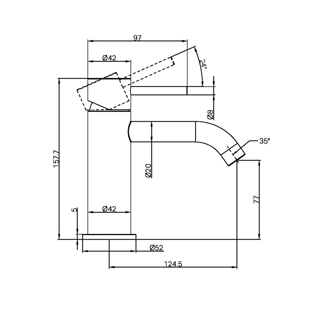 Nero Zen Stainless Steel Basin Mixer Brushed Bronze - Image 2