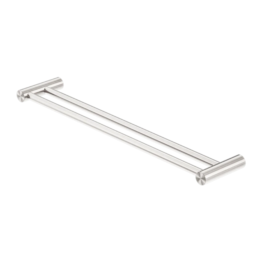 Nero Zen Stainless Steel Double Towel Rail 600Mm Brushed Nickel