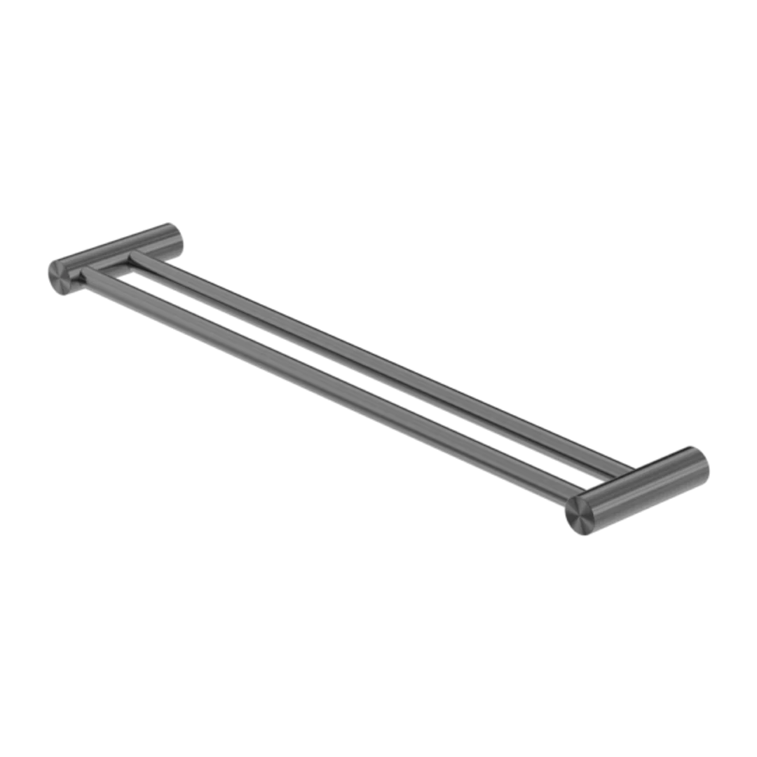Nero Zen Stainless Steel Double Towel Rail 800Mm Graphite