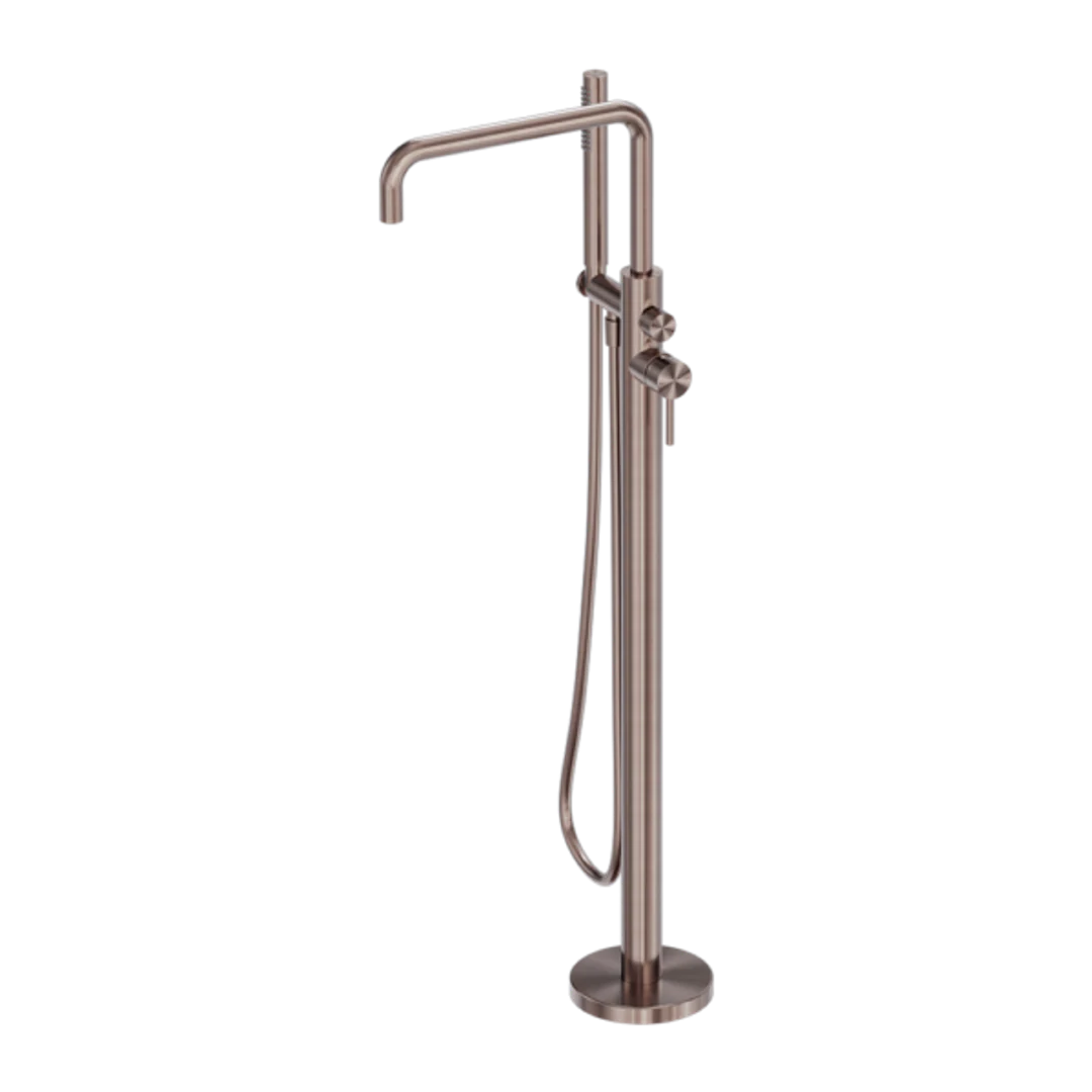 Nero Zen Stainless Steel Freestanding Bath Mixer Brushed Bronze