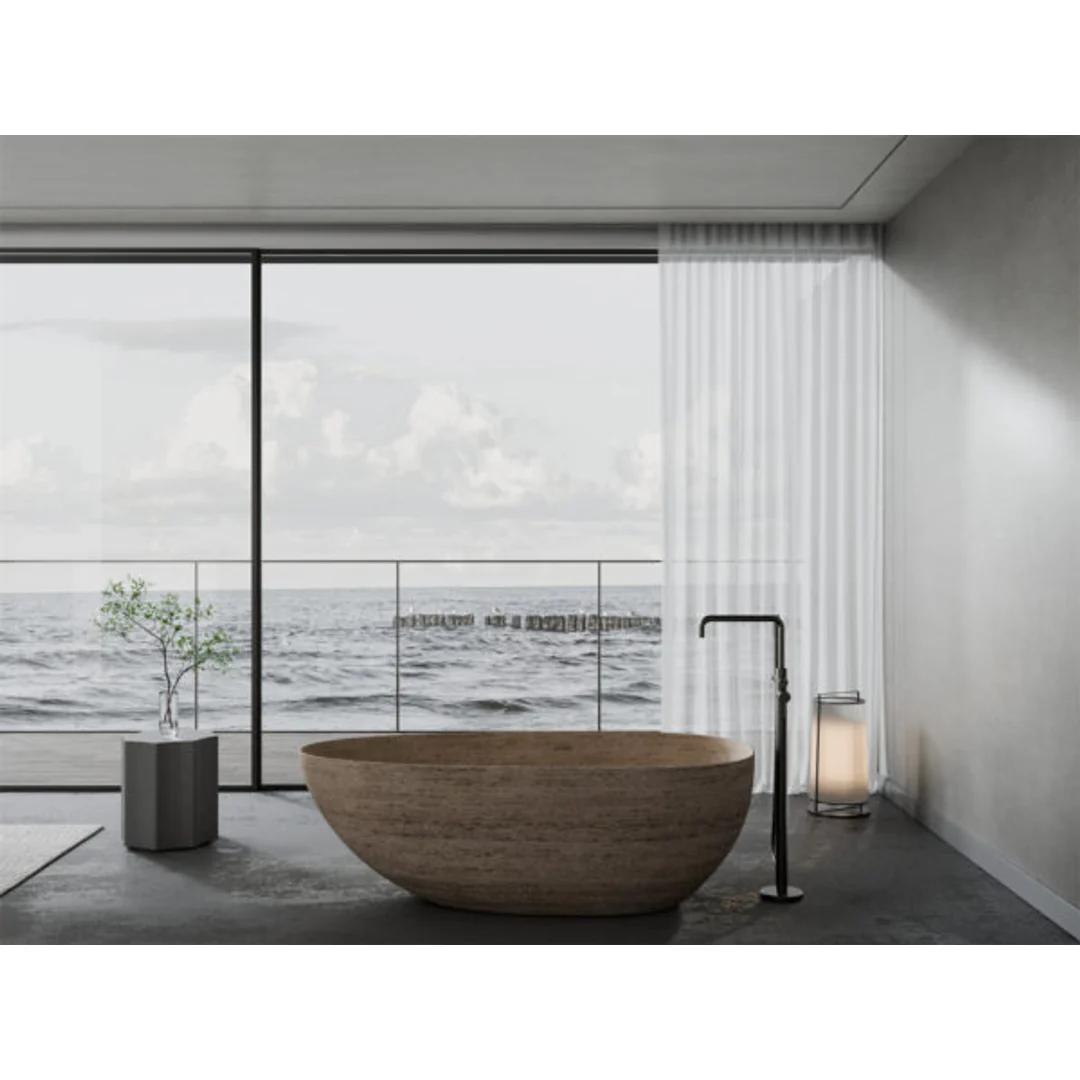 Nero Zen Stainless Steel Freestanding Bath Mixer Graphite - Image 4