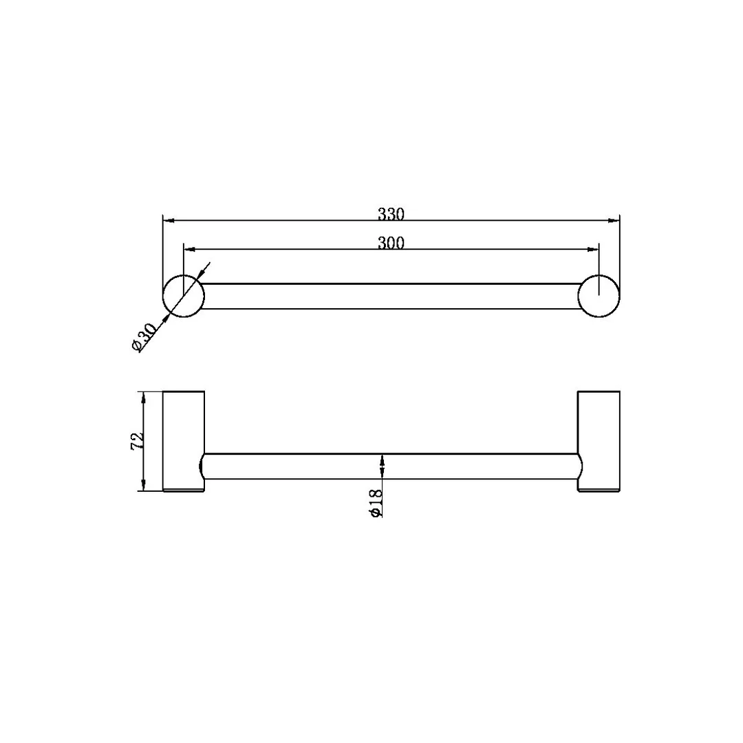 NERO ZEN Stainless Steel HAND TOWEL RAIL BRUSHED BRONZE - Image 2