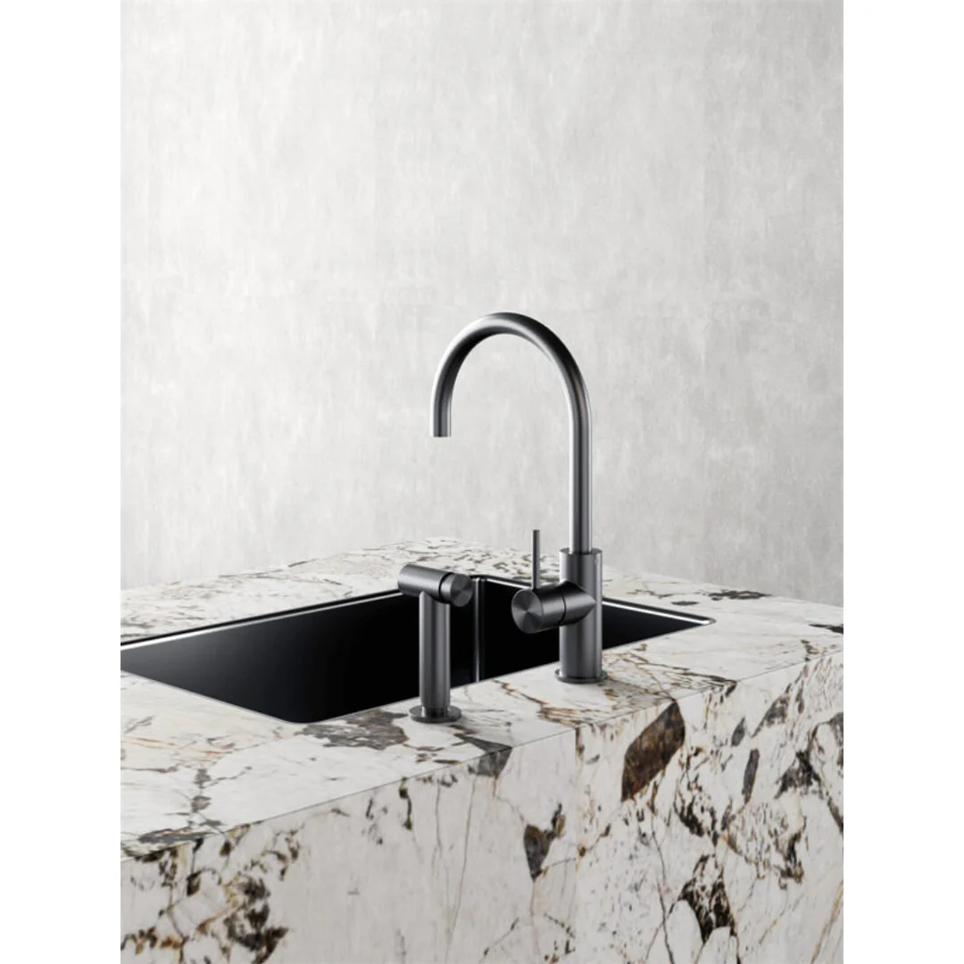Nero Zen Stainless Steel Kitchen Mixer With Hand Spray Graphite - Image 4