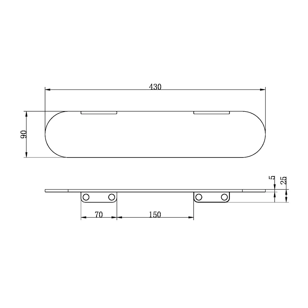Nero Zen Stainless Steel Metal Shower Shelf Graphite - Image 2