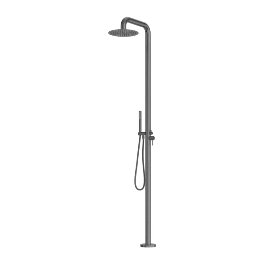 Nero Zen Stainless Steel Outdoor Freestanding Shower Column Graphite