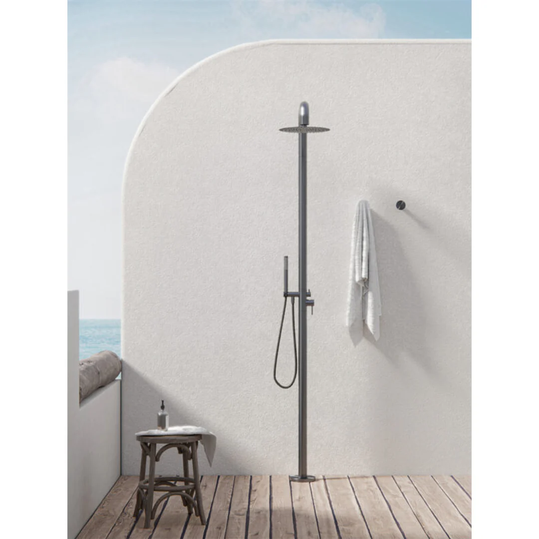 Nero Zen Stainless Steel Outdoor Freestanding Shower Column Graphite - Image 3
