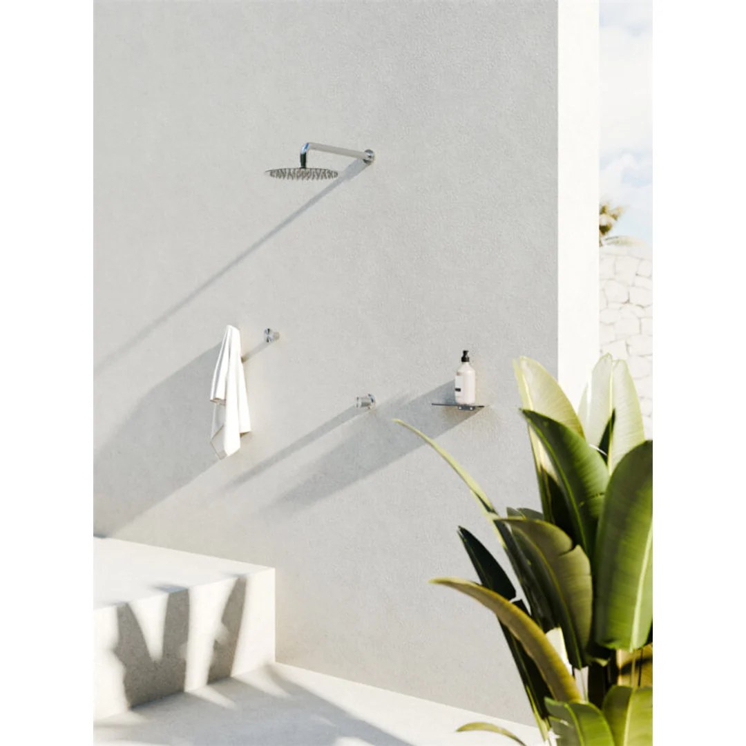 NERO ZEN Stainless Steel ROUND SHOWER ARM 400MM LENGTH BRUSHED NICKEL - Image 3