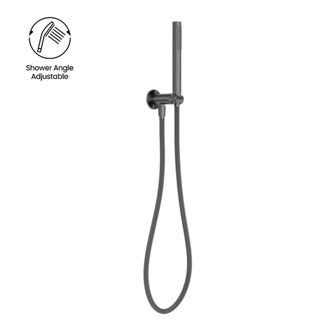 Nero Zen Stainless Steel Shower On Bracket With Outdoor Shower Hose Graphite