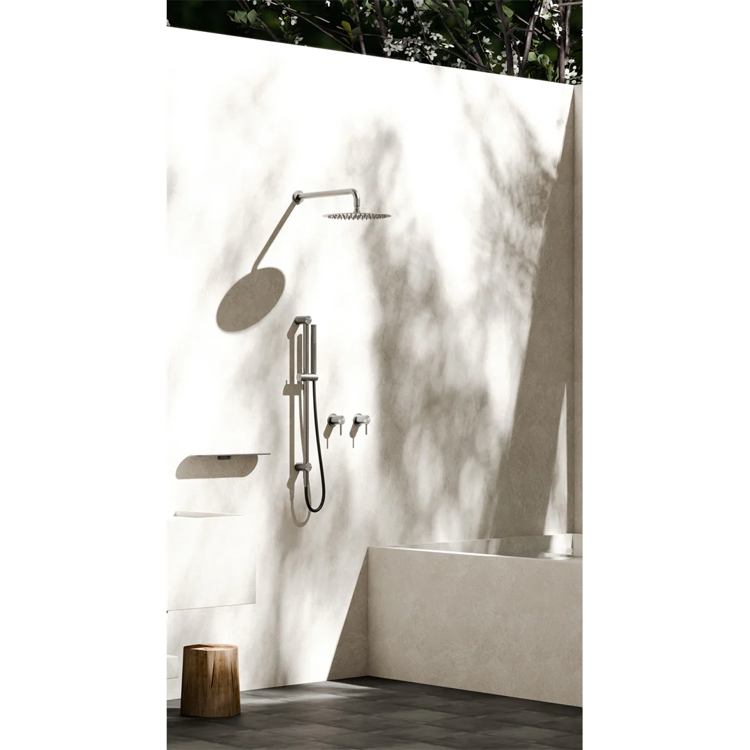 Nero Zen Stainless Steel Shower Rail With Outdoor Shower Hose Brushed Nickel - Image 3