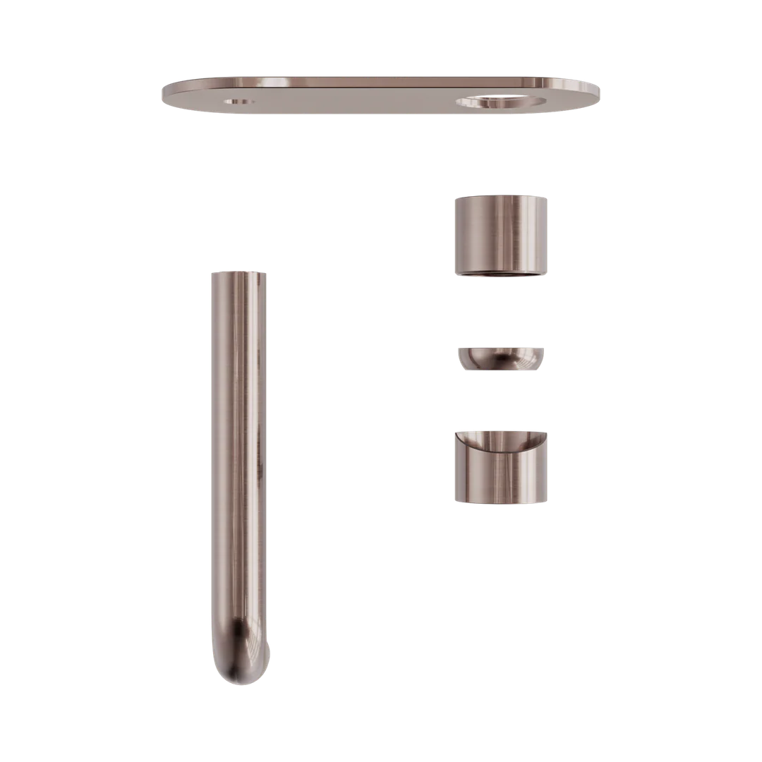 Nero Zen Stainless Steel Wall Basin/Bath Mixer 185Mm Spout Trim Kits Only Brushed Bronze - Image 3