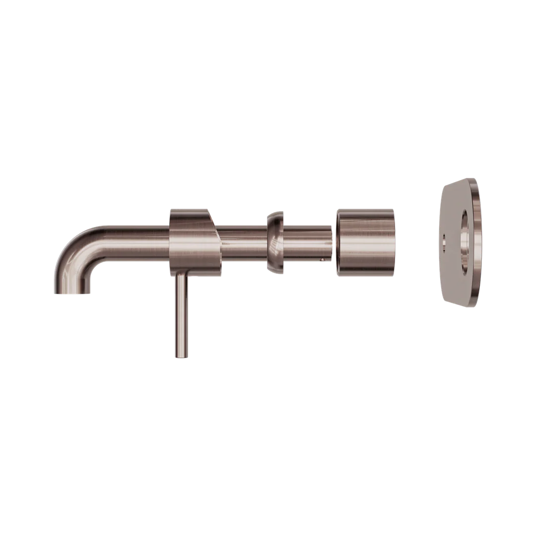 Nero Zen Stainless Steel Wall Basin/Bath Mixer 185Mm Spout Trim Kits Only Brushed Bronze - Image 4