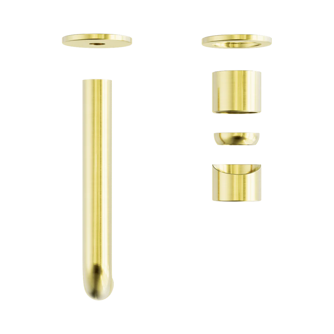 Nero Zen Stainless Steel Wall Basin/Bath Mixer 185Mm Spout Trim Kits Only Brushed Gold - Image 3