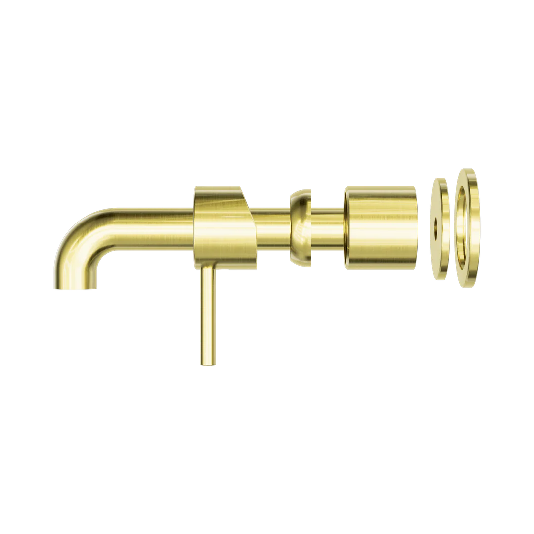 Nero Zen Stainless Steel Wall Basin/Bath Mixer 185Mm Spout Trim Kits Only Brushed Gold - Image 4
