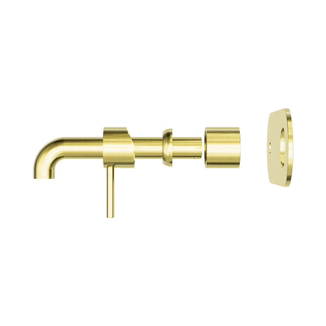 Nero Zen Stainless Steel Wall Basin/Bath Mixer 185Mm Spout Trim Kits Only Brushed Gold - Image 4