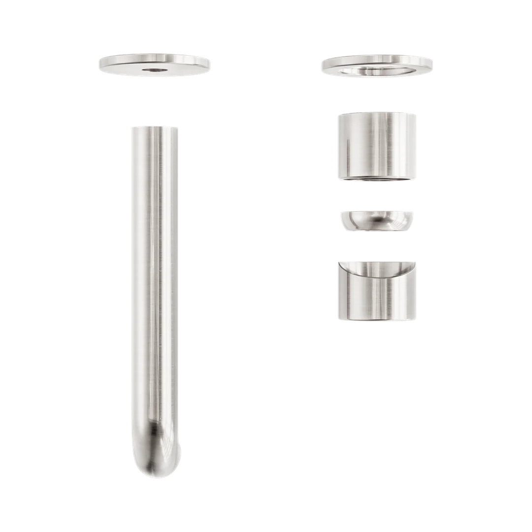 Nero Zen Stainless Steel Wall Basin/Bath Mixer 185Mm Spout Trim Kits Only Brushed Nickel - Image 3