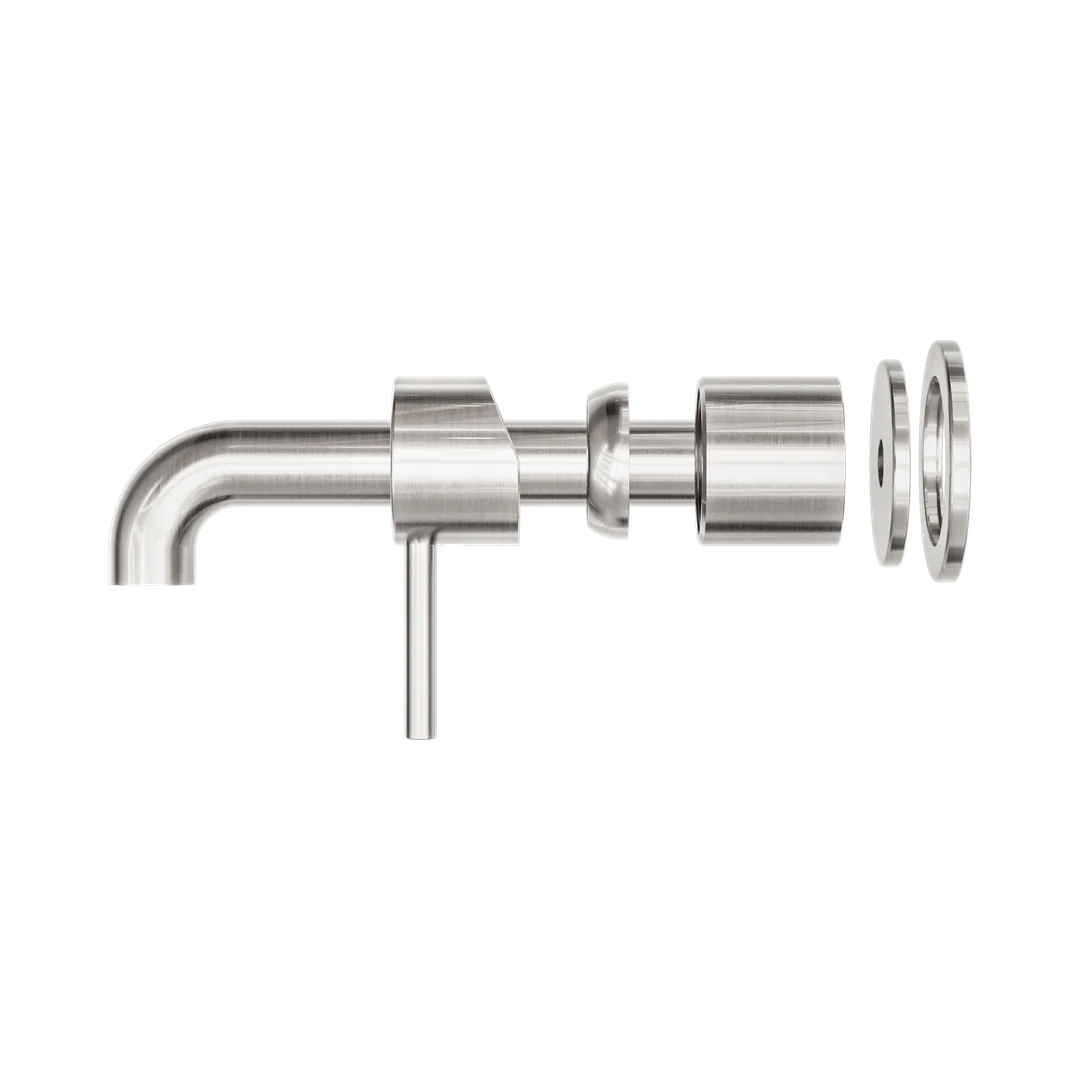 Nero Zen Stainless Steel Wall Basin/Bath Mixer 185Mm Spout Trim Kits Only Brushed Nickel - Image 4