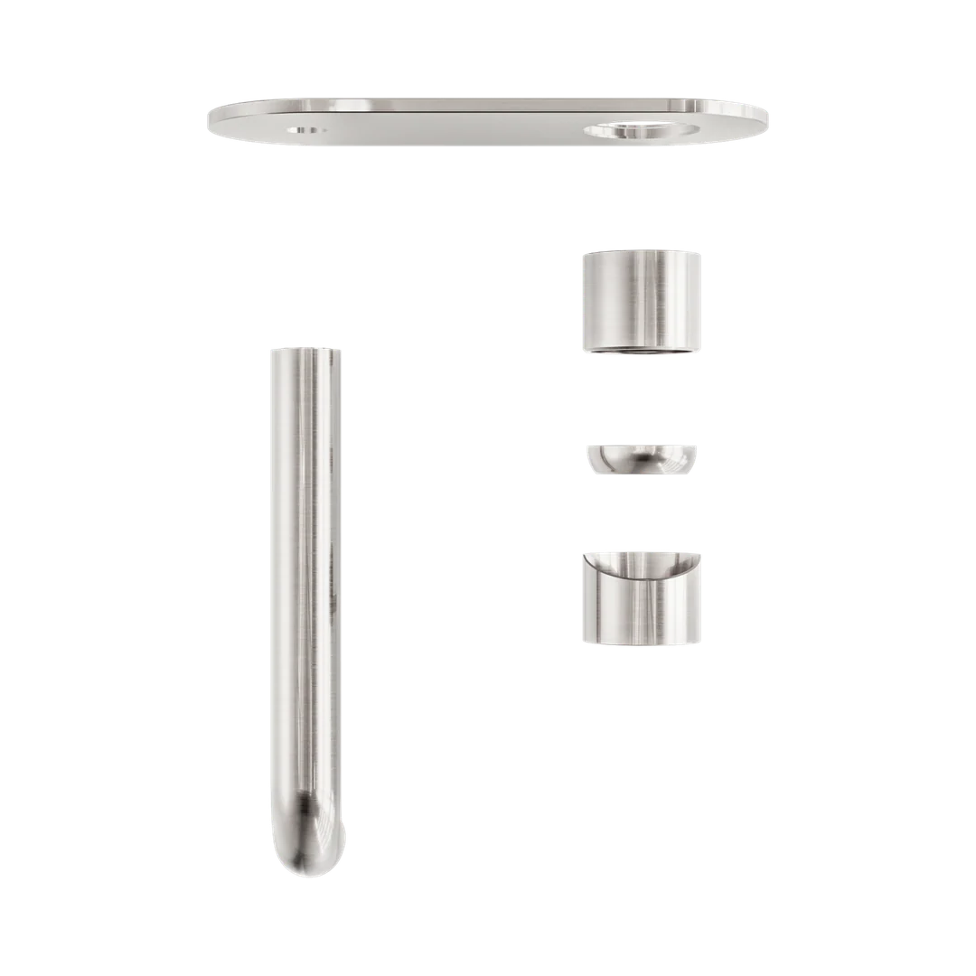 Nero Zen Stainless Steel Wall Basin/Bath Mixer 185Mm Spout Trim Kits Only Brushed Nickel - Image 3