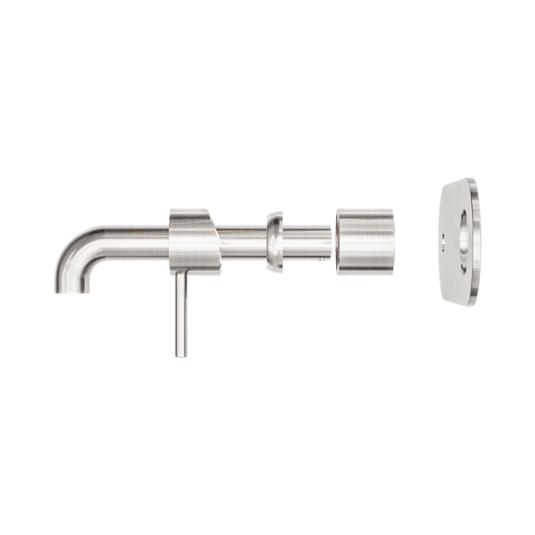 Nero Zen Stainless Steel Wall Basin/Bath Mixer 185Mm Spout Trim Kits Only Brushed Nickel - Image 4