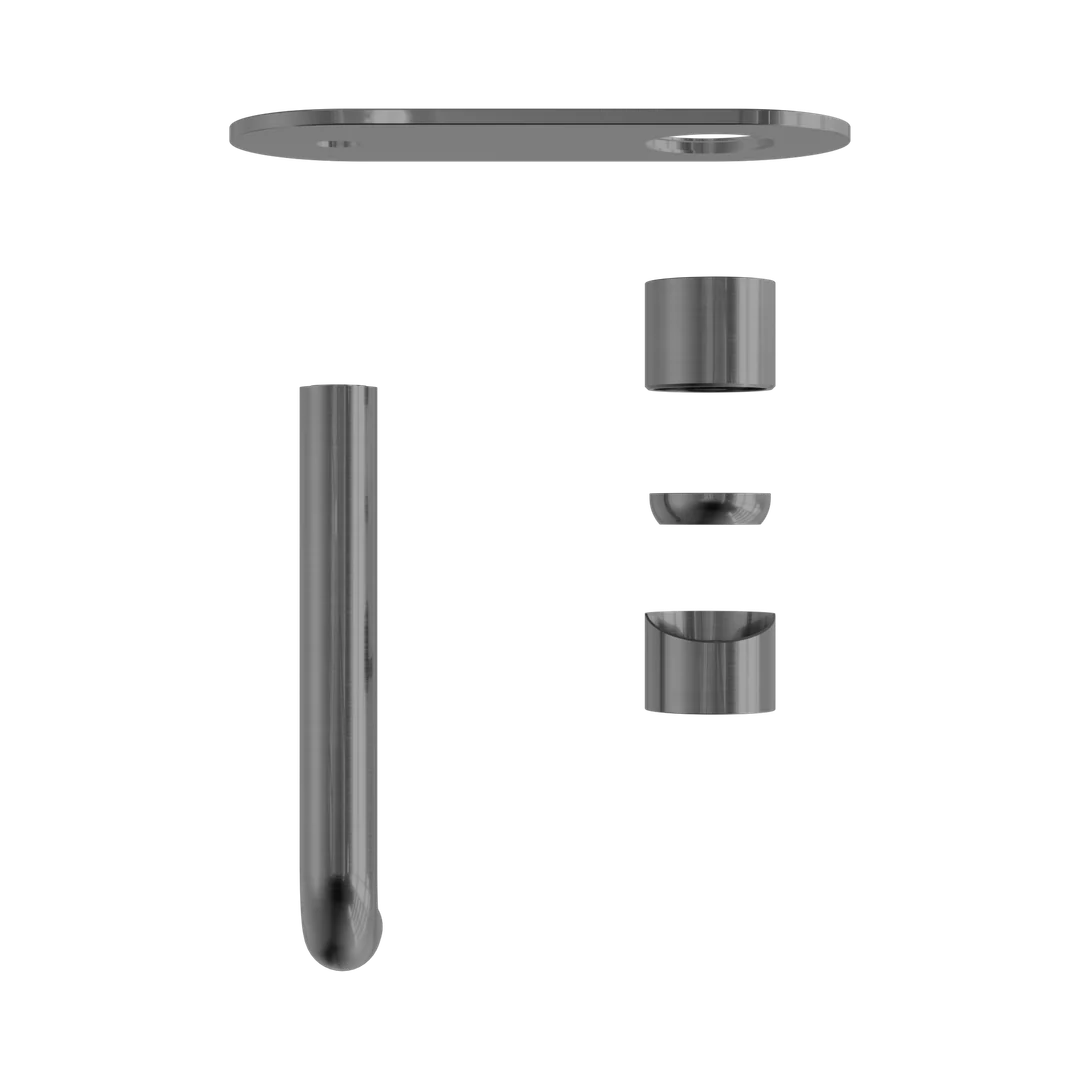 Nero Zen Stainless Steel Wall Basin/Bath Mixer 185Mm Spout Trim Kits Only Graphite - Image 3