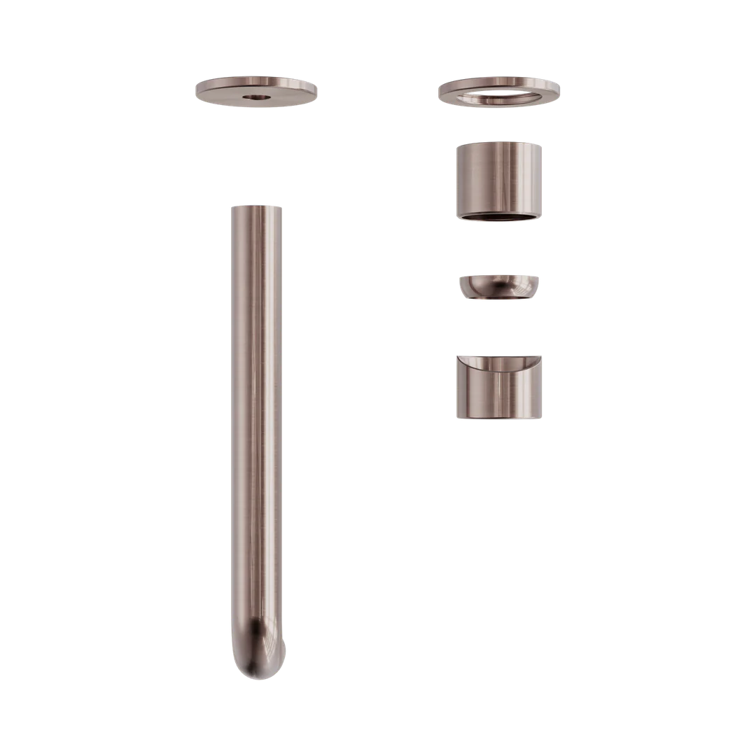 Nero Zen Stainless Steel Wall Basin/Bath Mixer 230Mm Spout Trim Kits Only Brushed Bronze - Image 3