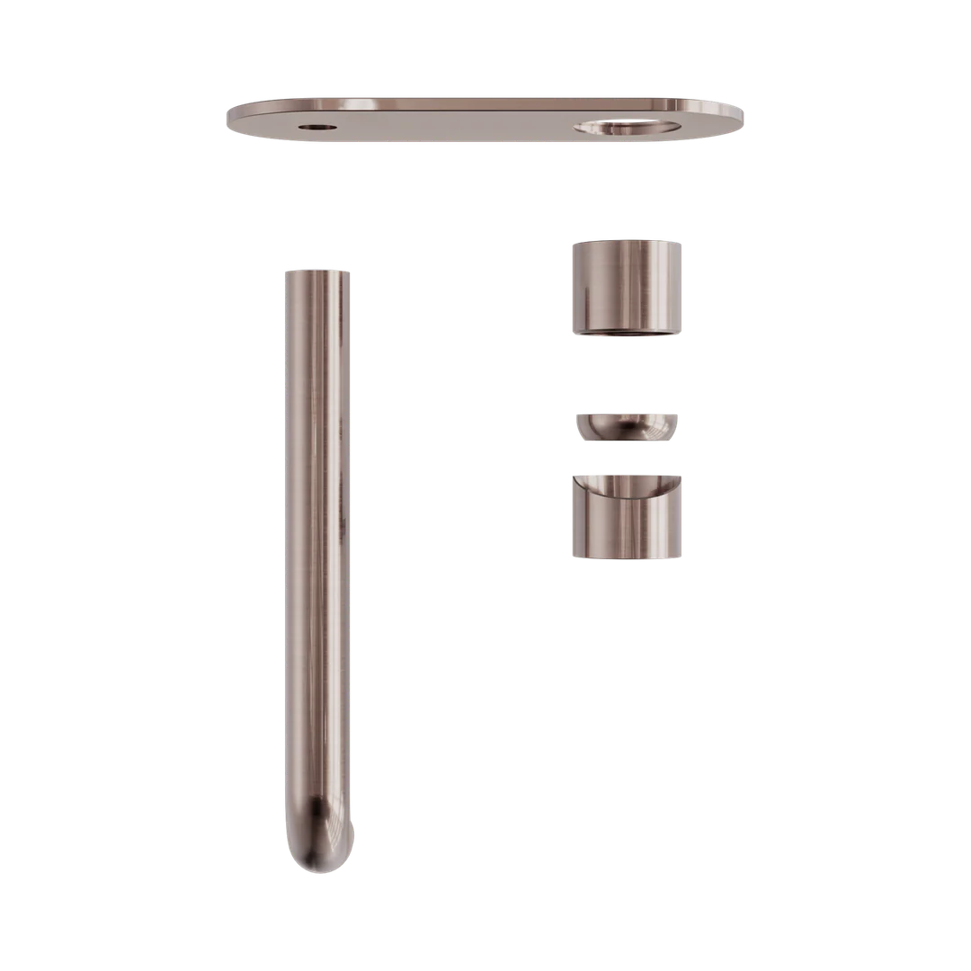 Nero Zen Stainless Steel Wall Basin/Bath Mixer 230Mm Spout Trim Kits Only Brushed Bronze - Image 3