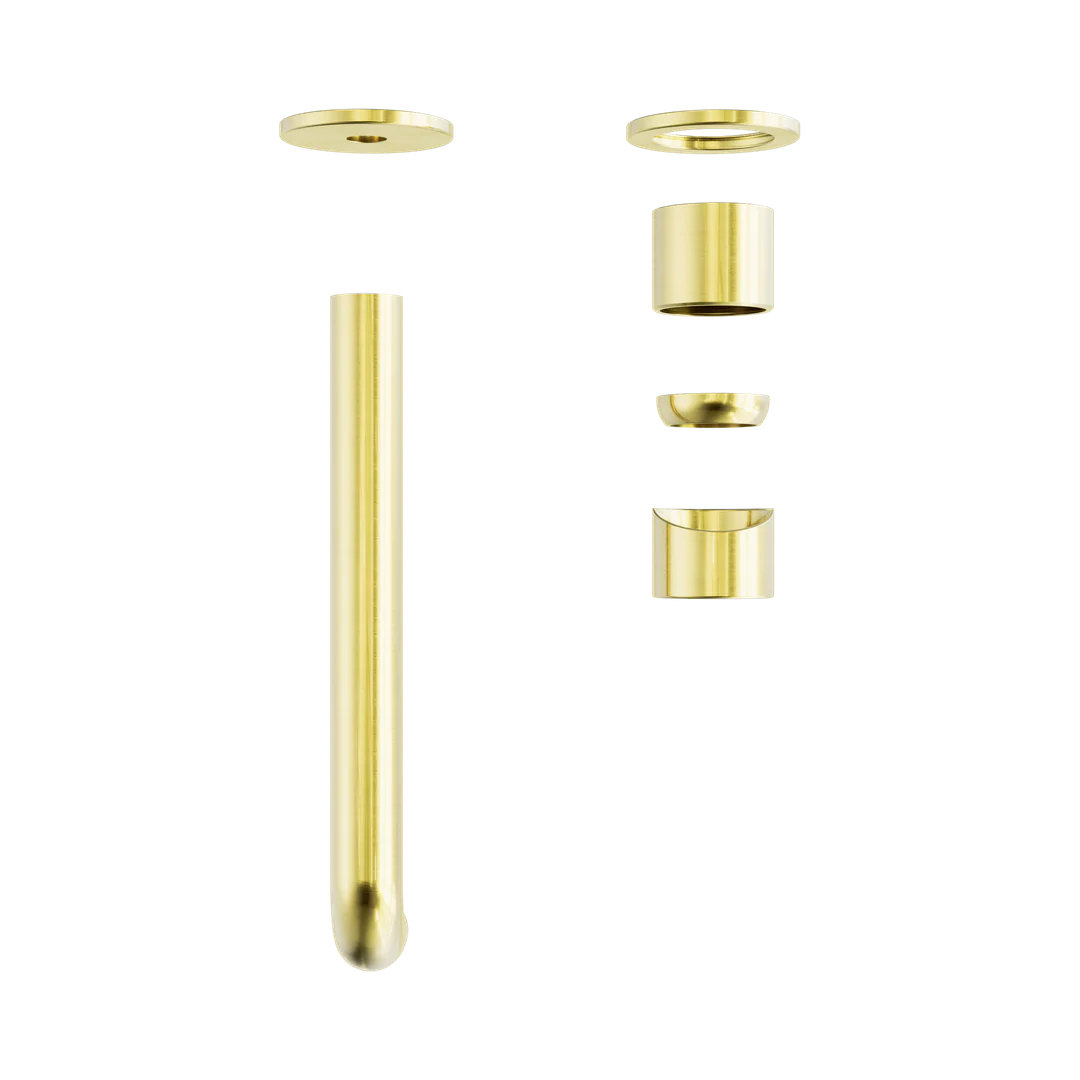 Nero Zen Stainless Steel Wall Basin/Bath Mixer 230Mm Spout Trim Kits Only Brushed Gold - Image 3