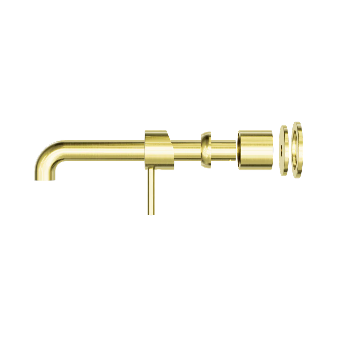 Nero Zen Stainless Steel Wall Basin/Bath Mixer 230Mm Spout Trim Kits Only Brushed Gold - Image 4