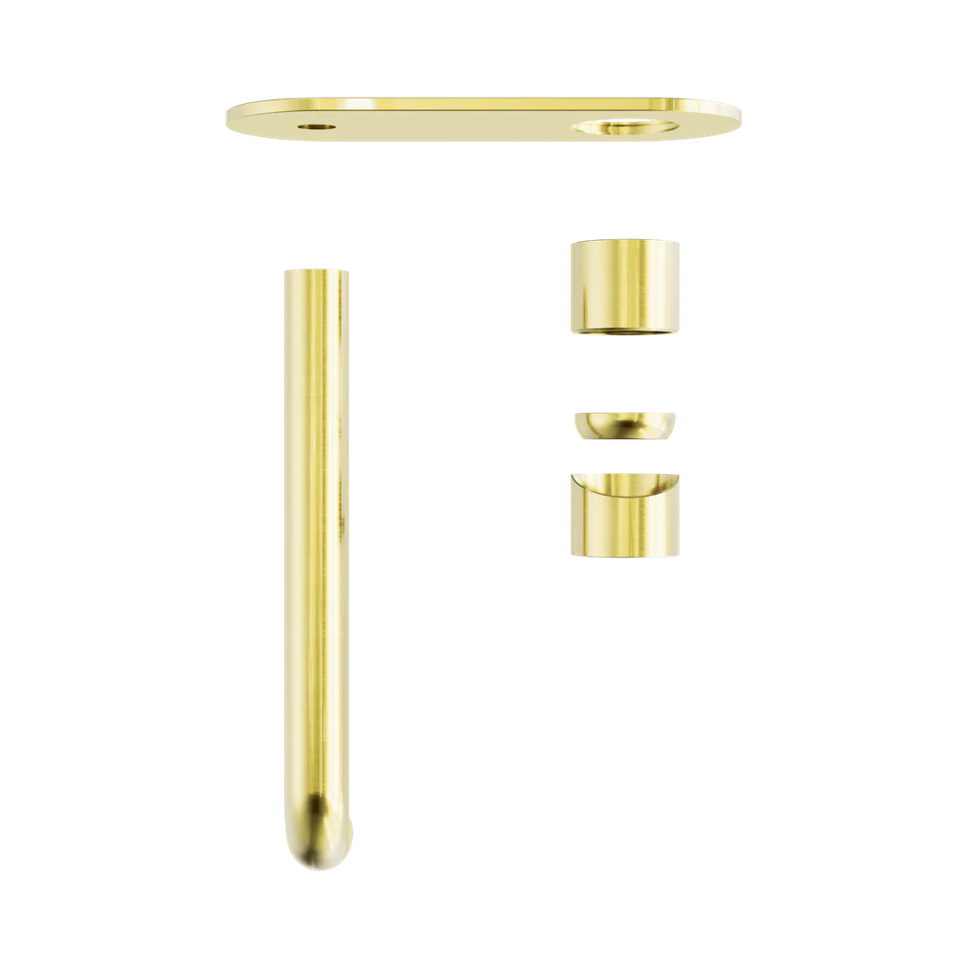 Nero Zen Stainless Steel Wall Basin/Bath Mixer 230Mm Spout Trim Kits Only Brushed Gold - Image 3