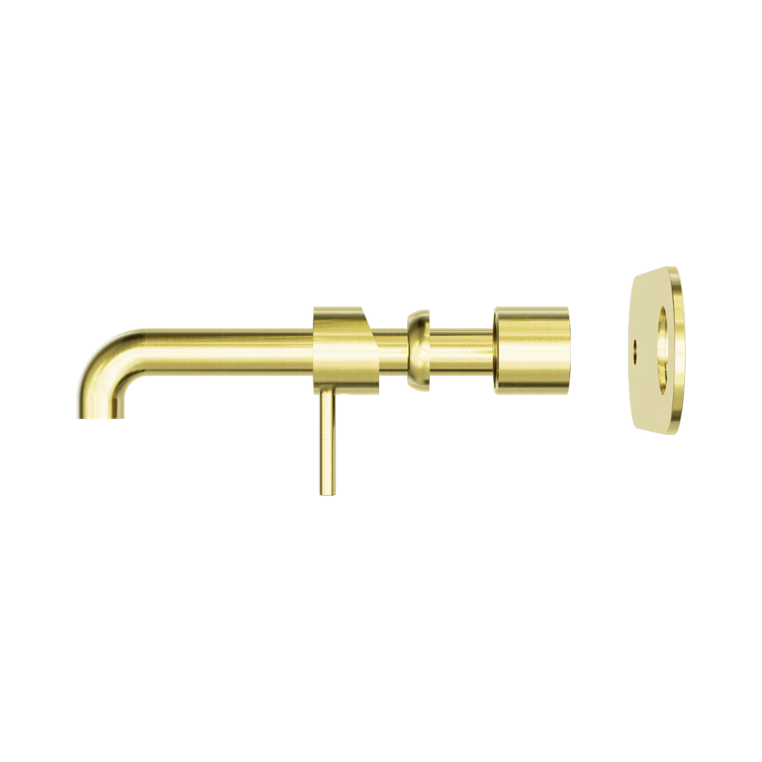 Nero Zen Stainless Steel Wall Basin/Bath Mixer 230Mm Spout Trim Kits Only Brushed Gold - Image 4
