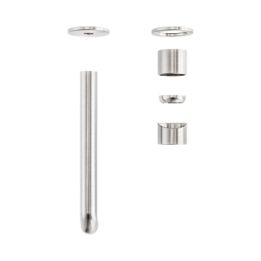 Nero Zen Stainless Steel Wall Basin/Bath Mixer 230Mm Spout Trim Kits Only Brushed Nickel - Image 3
