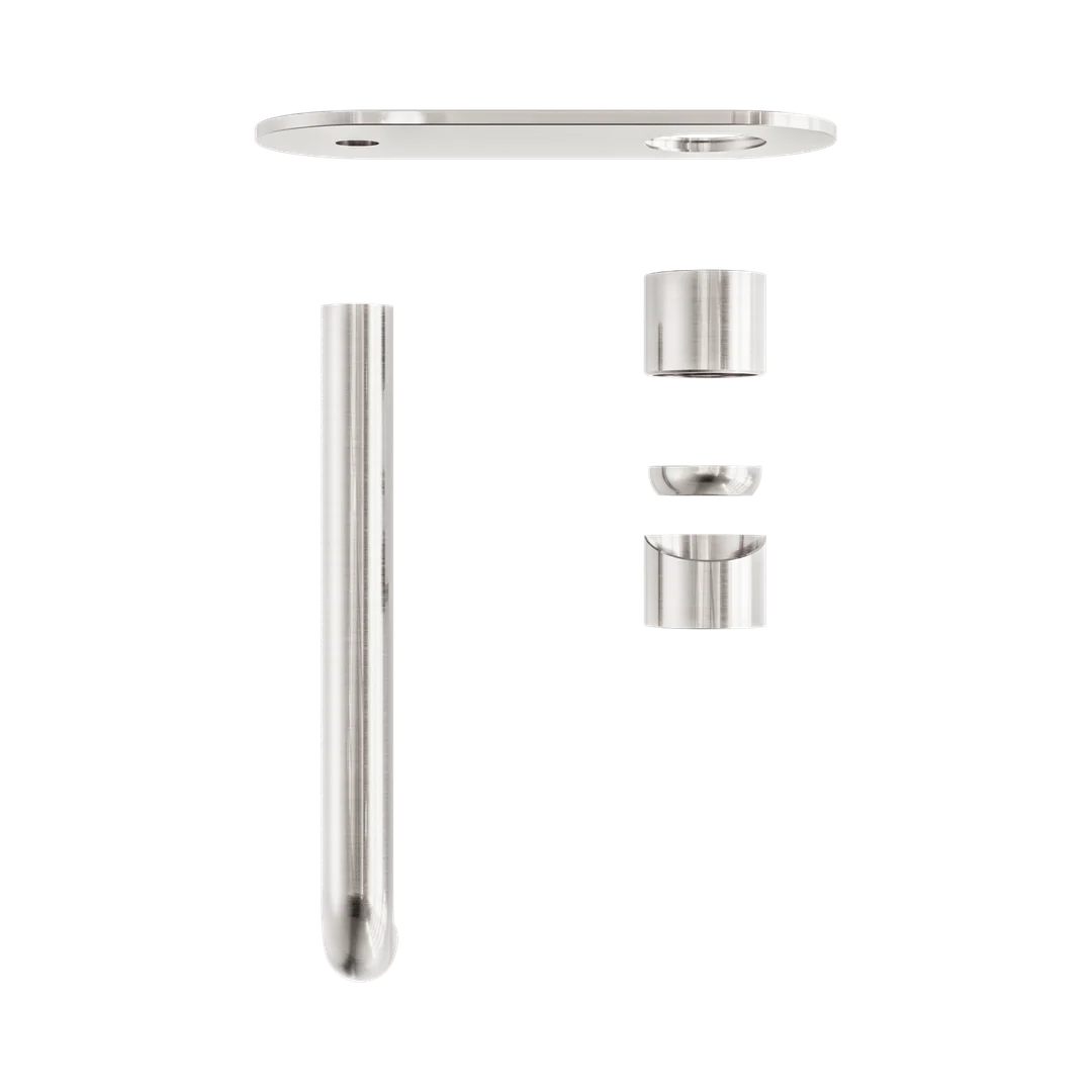 Nero Zen Stainless Steel Wall Basin/Bath Mixer 230Mm Spout Trim Kits Only Brushed Nickel - Image 3