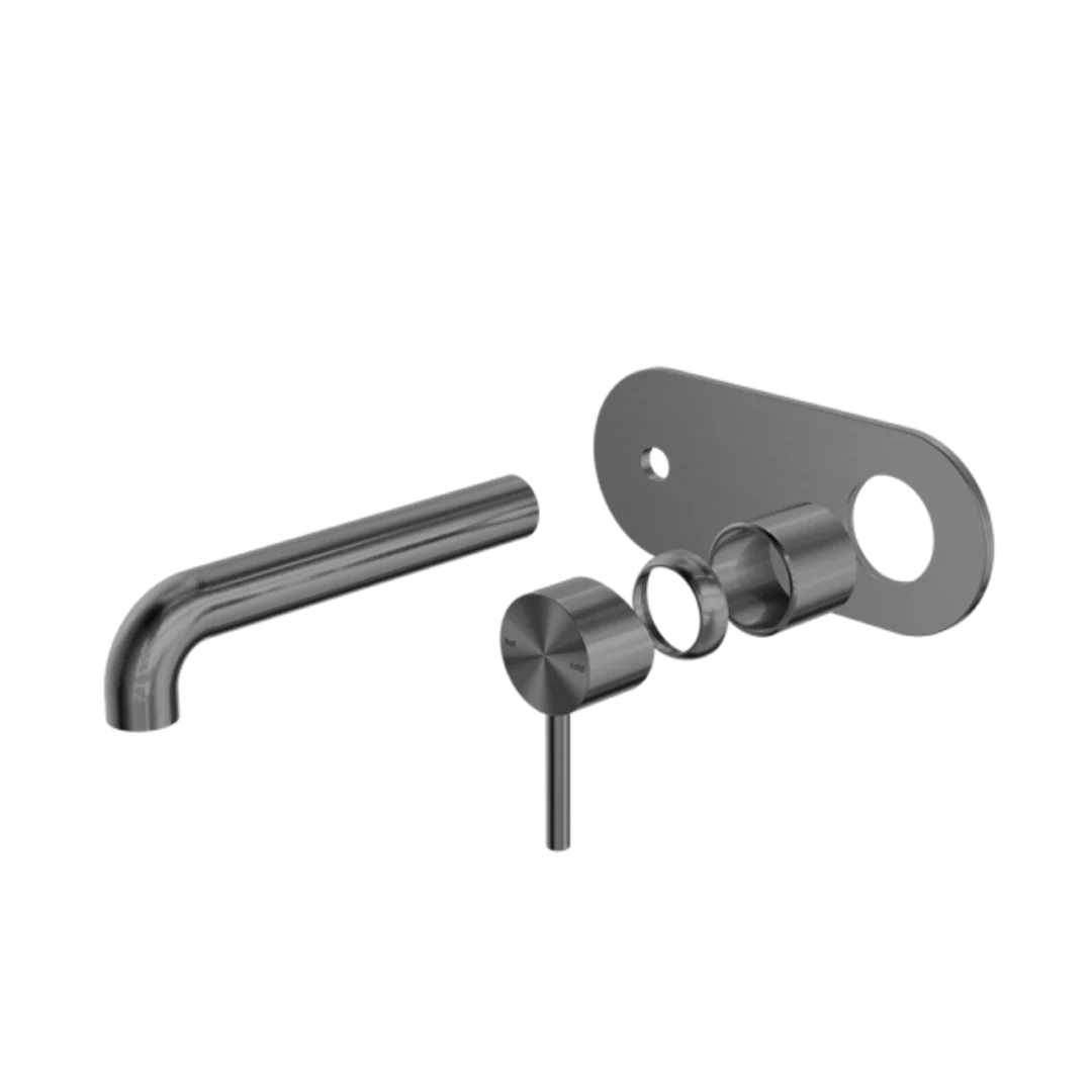 Nero Zen Stainless Steel Wall Basin/Bath Mixer 230Mm Spout Trim Kits Only Graphite