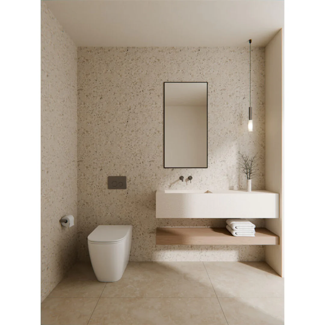 Nero Zen Stainless Steel Wall Basin/Bath Mixer Separate Back Plate 230Mm Spout Graphite - Image 3