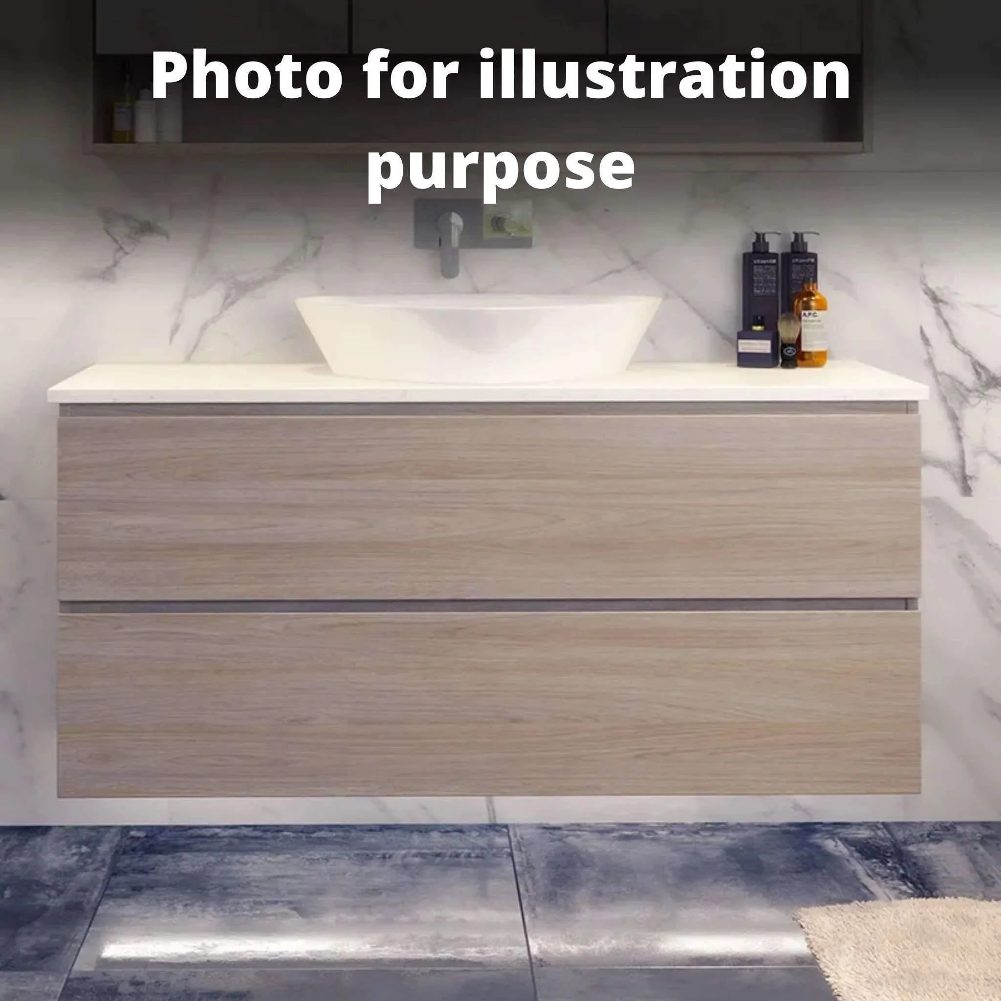 Timberline Nevada Plus Vanity 1200mm Wall Hung Silksurface Double Bowl Above Counter Basin - Image 5
