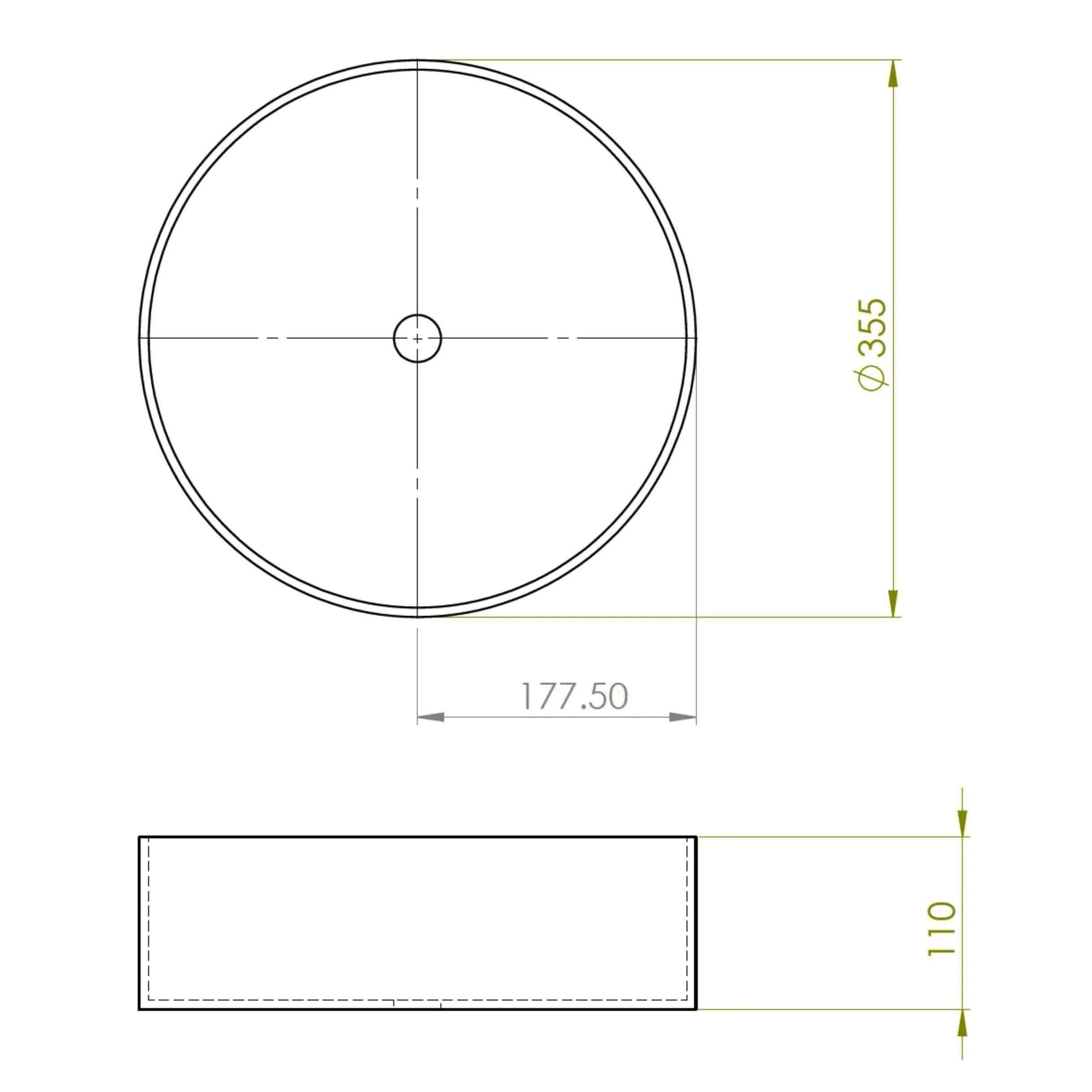 New Form Concrete Baby Round Vessel Basin 355mm Diam X 110mm - Image 3