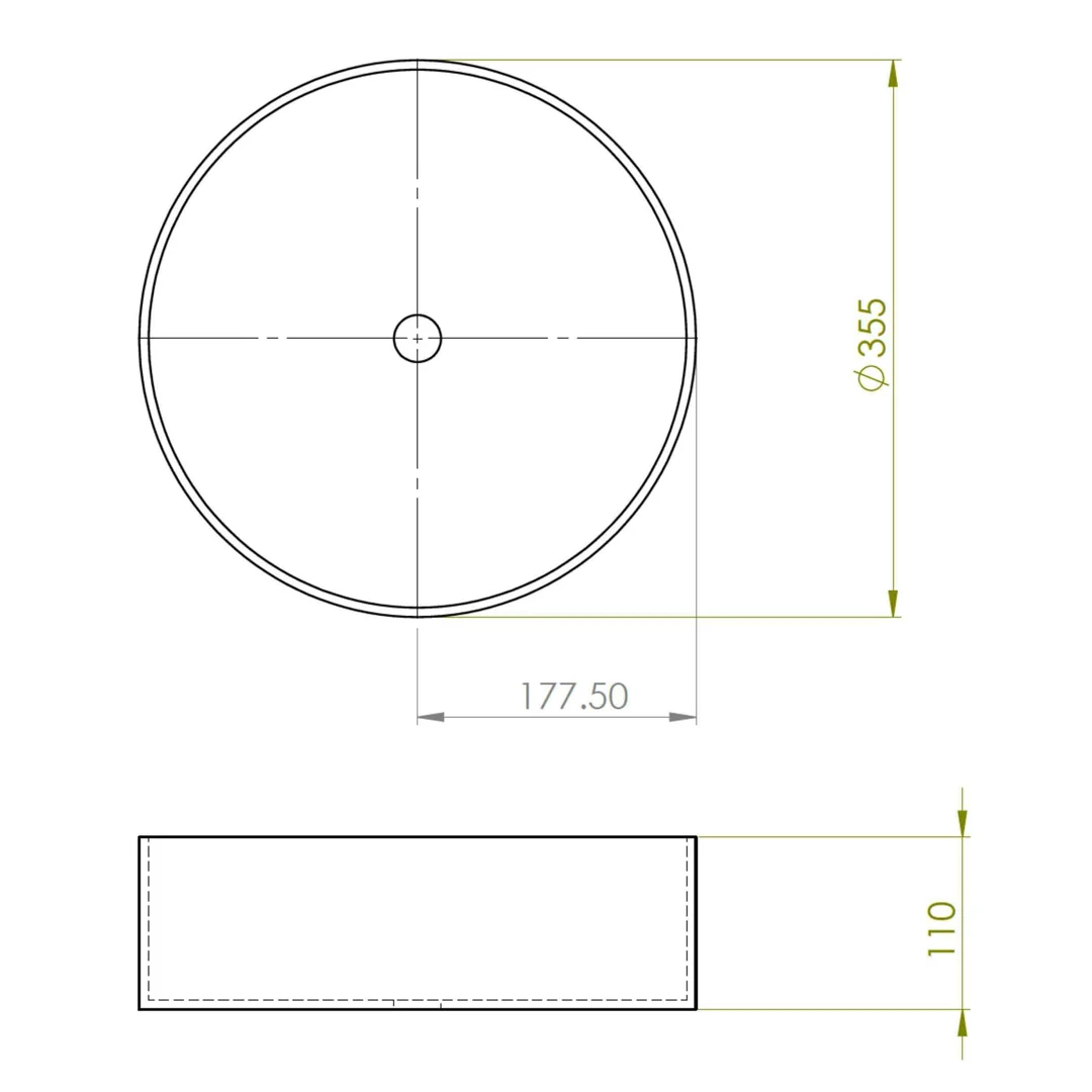 New Form Concrete Baby Round Vessel Basin 355mm Diam X 110mm - Image 4