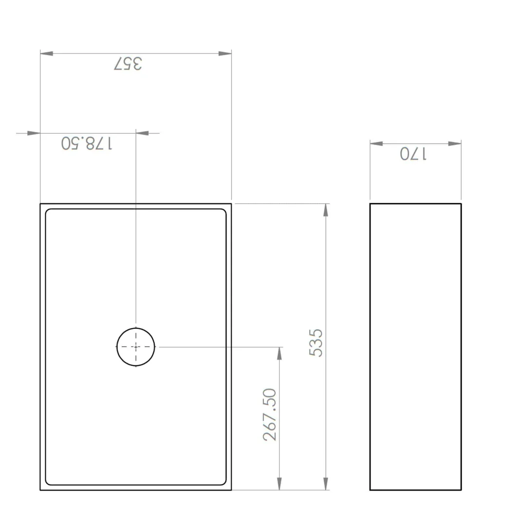 New Form Concrete Grand Rectangle Vessel Basin 535mm X 360mm X 170mm - Image 4
