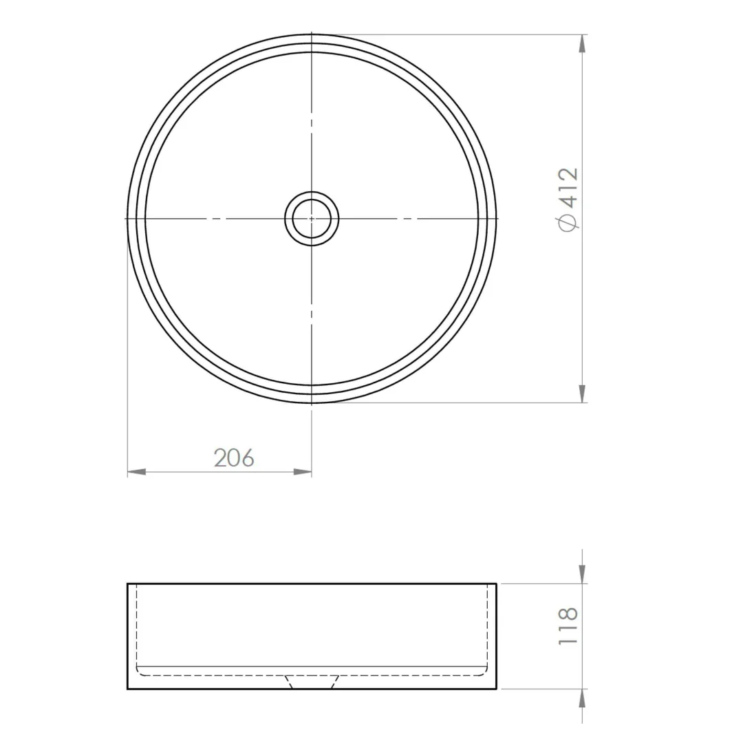 New Form Concrete Grand Round Vessel Basin 410mm Diam X 150mm - Image 4
