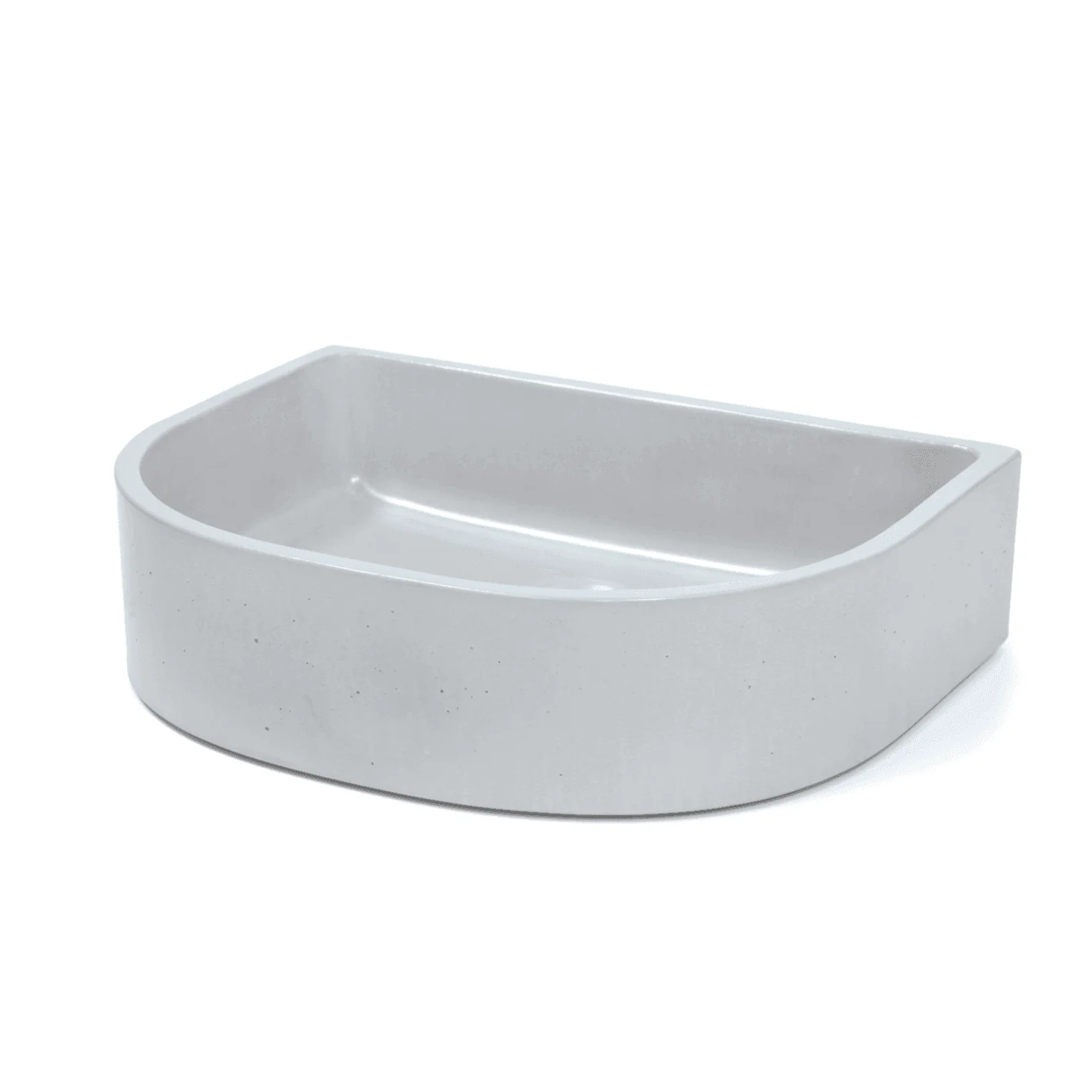 New Form Concrete Half Moon Vessel Basin 450mm X 345mm X 110mm