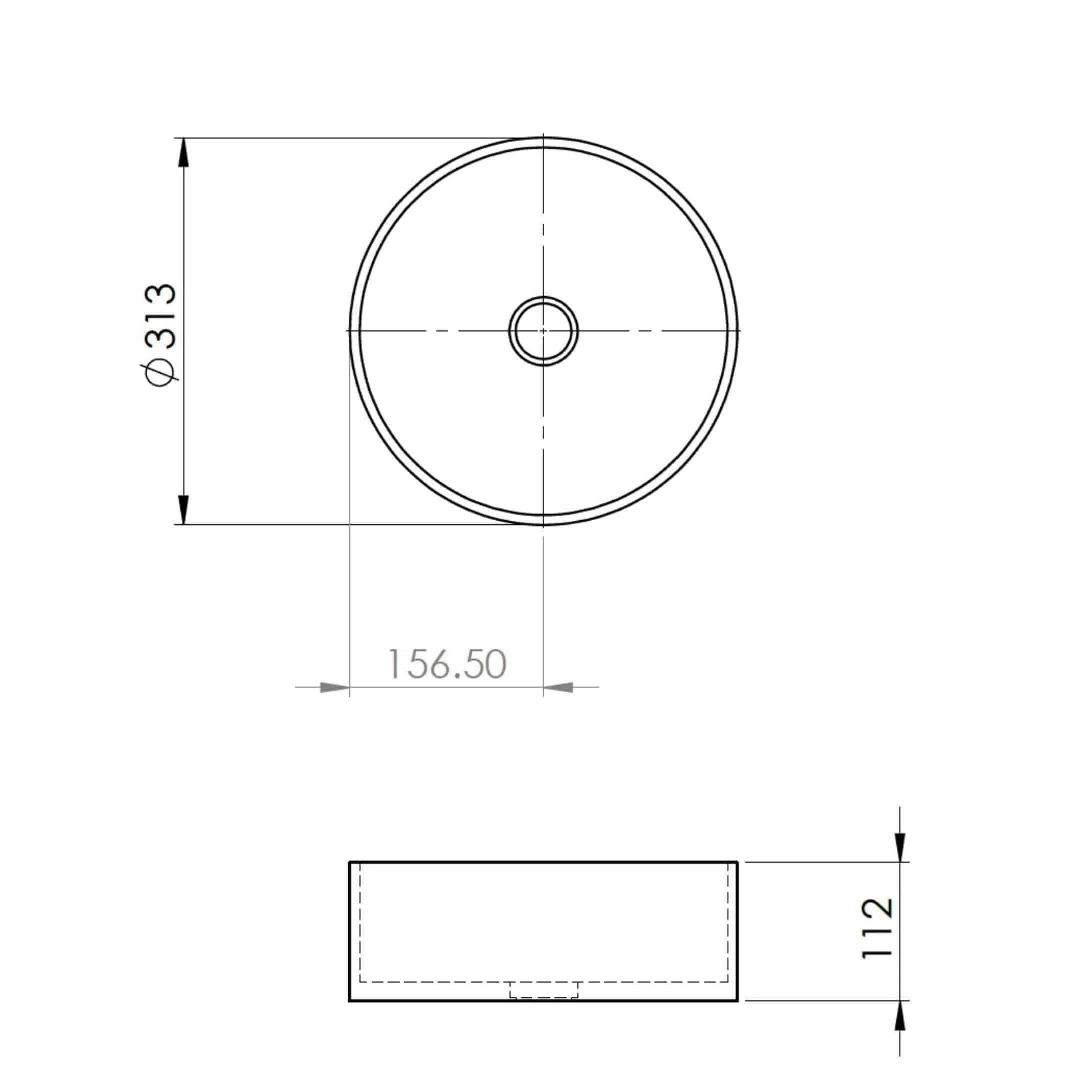 New Form Concrete Mini Round Vessel Basin 315mm Diam X 110mm - Image 3