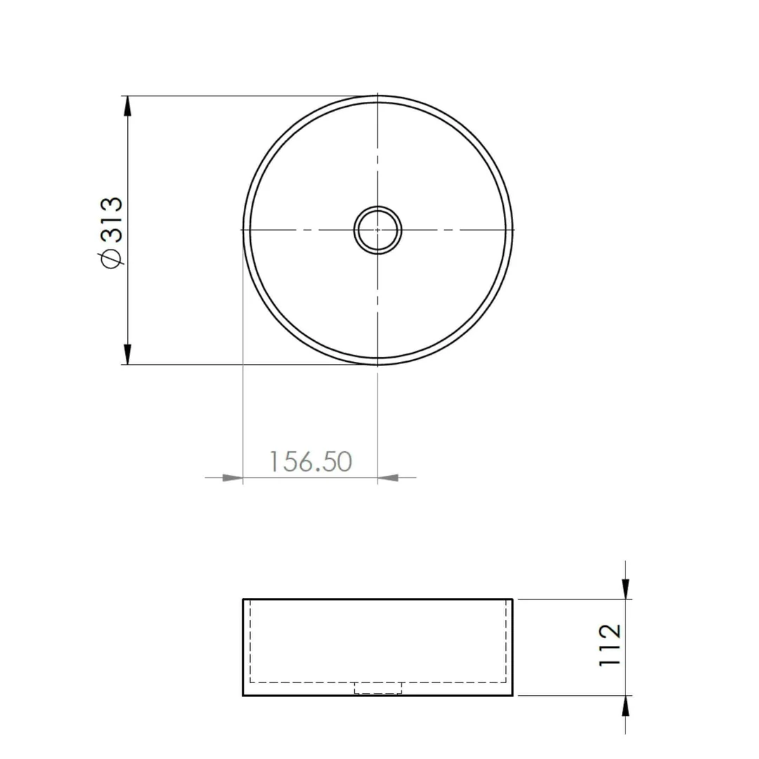 New Form Concrete Mini Round Vessel Basin 315mm Diam X 110mm - Image 4