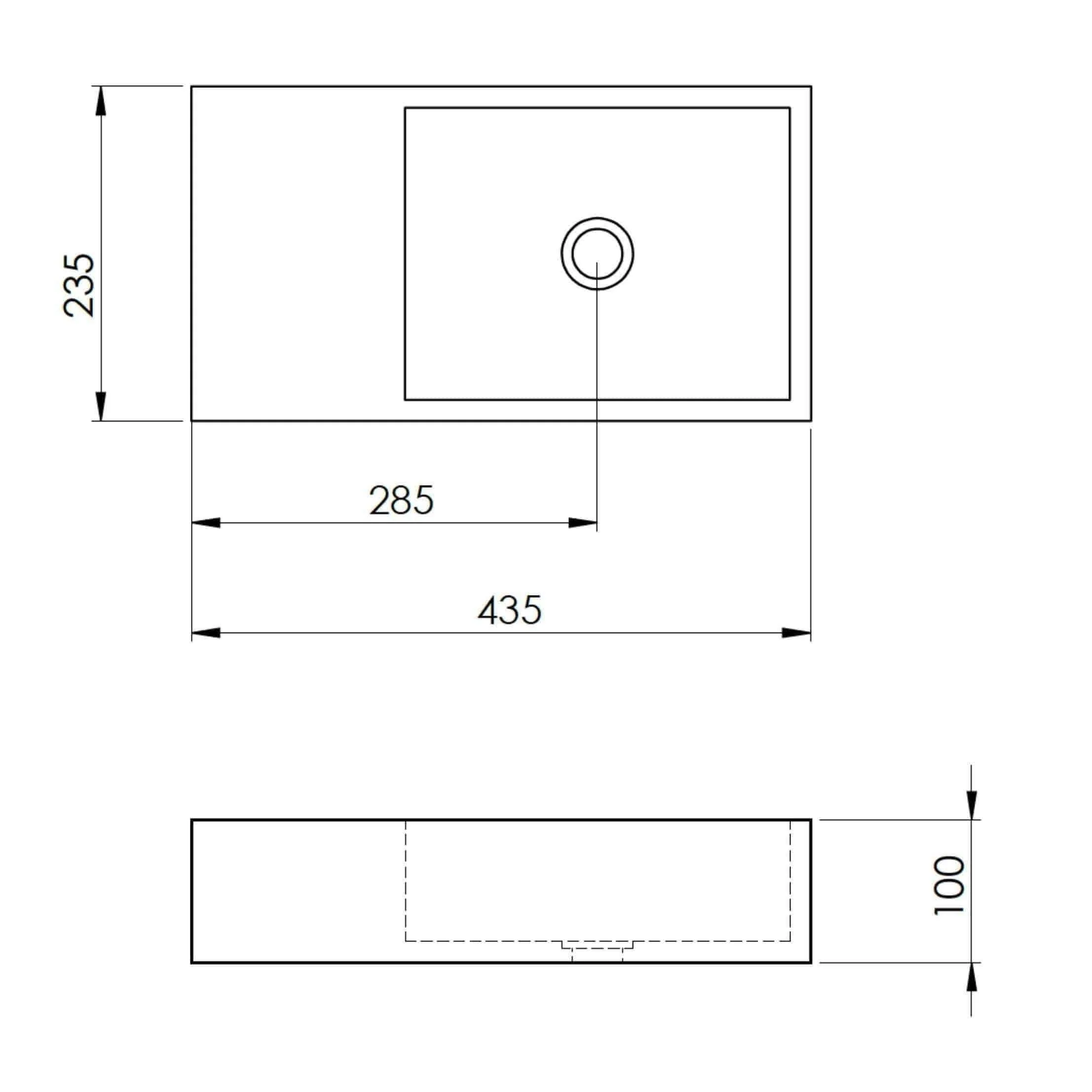 New Form Concrete Powder Room Petite Vessel Basin 435mm X 240mm X 110mm - Image 3