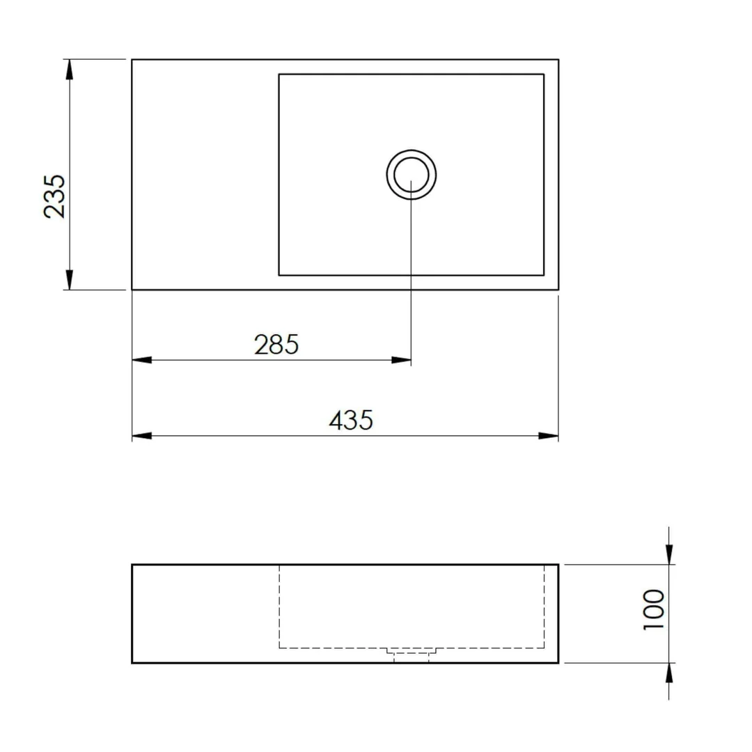 New Form Concrete Powder Room Petite Vessel Basin 435mm X 240mm X 110mm - Image 4