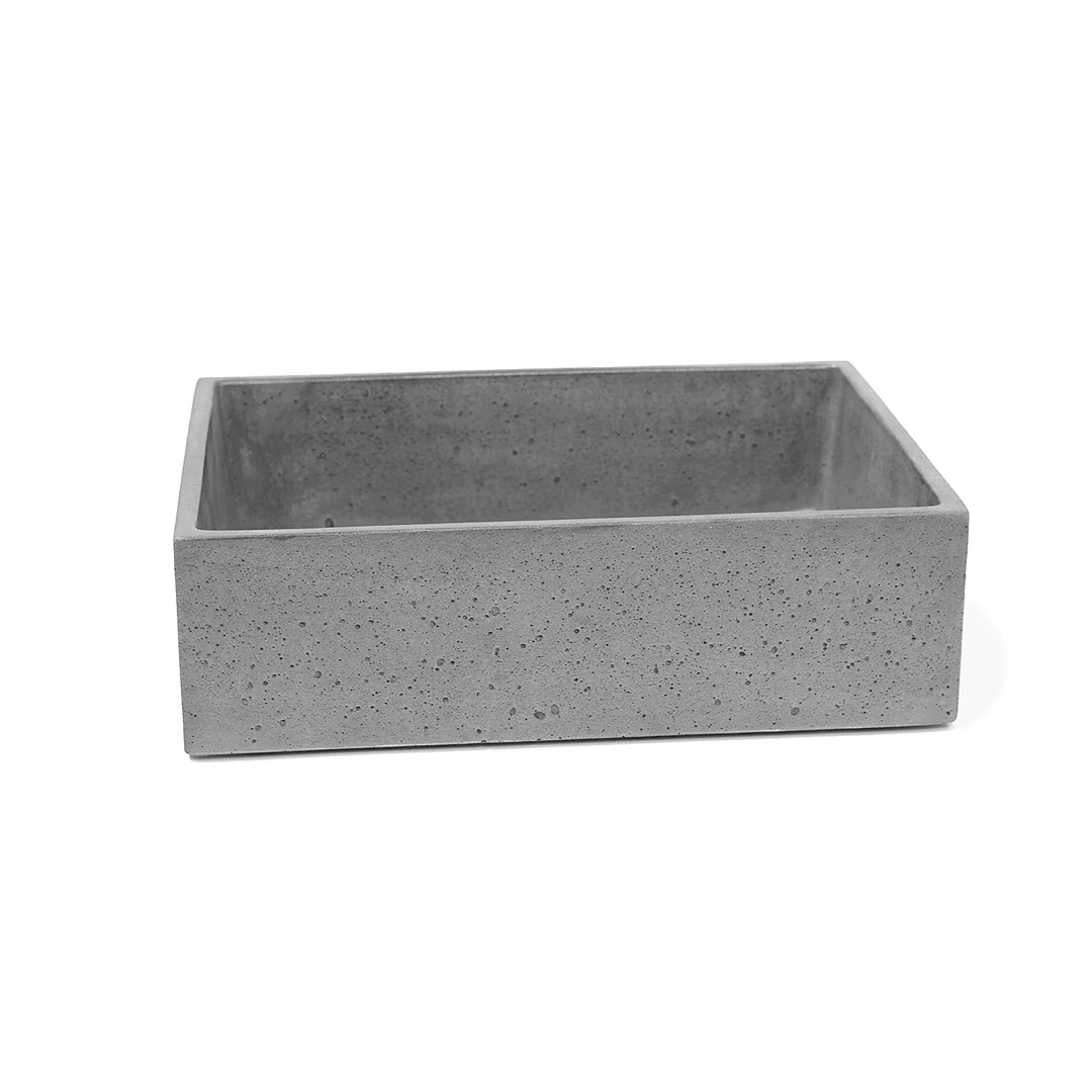 New Form Concrete Rectangle Vessel Basin 480mm X 355mm X 135mm - Image 2