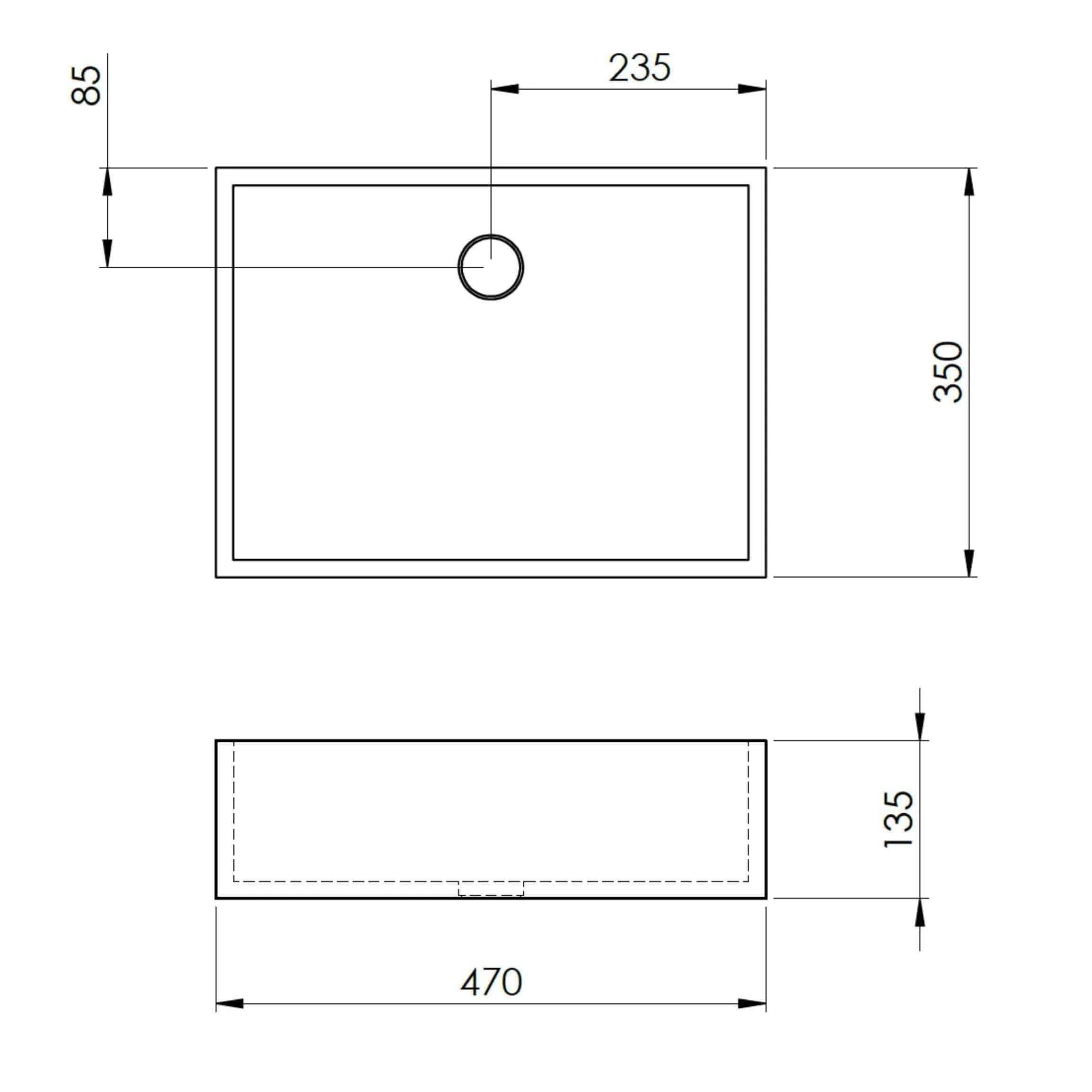New Form Concrete Rectangle Vessel Basin 480mm X 355mm X 135mm - Image 3