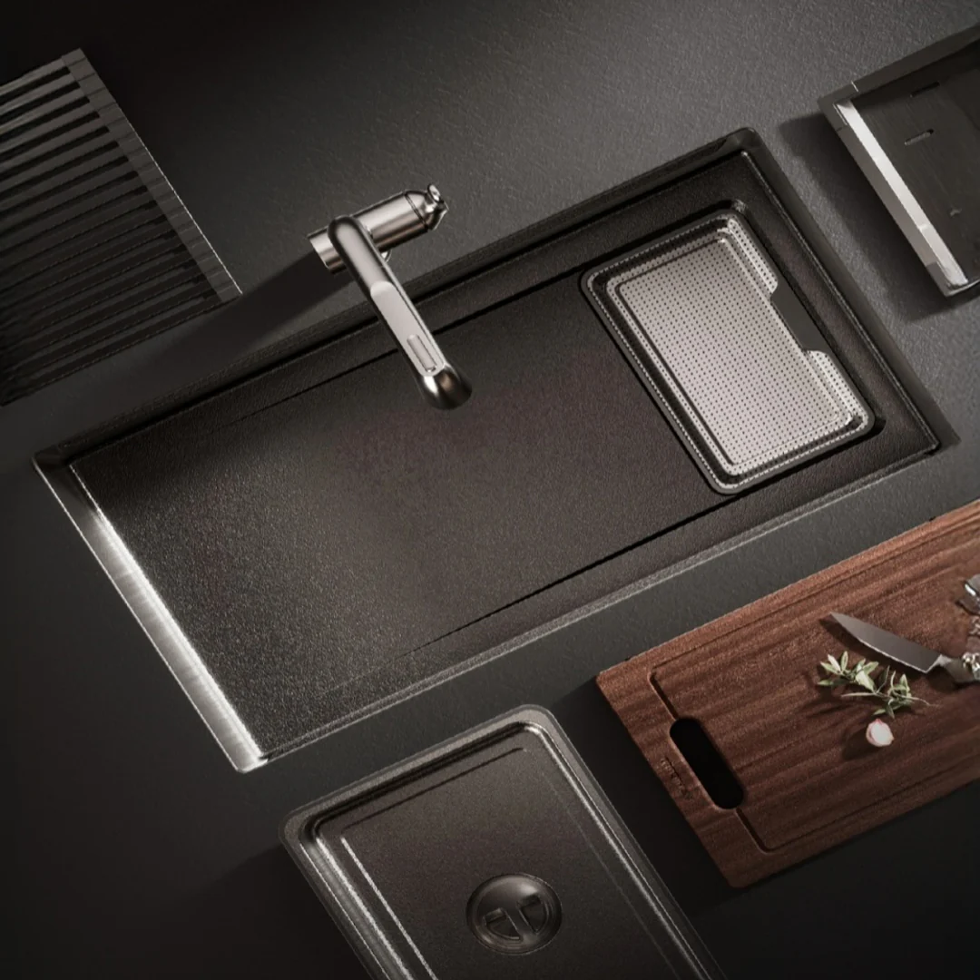 Noveen Novaq Handmade Kitchen Sink in Matt Black - Image 3