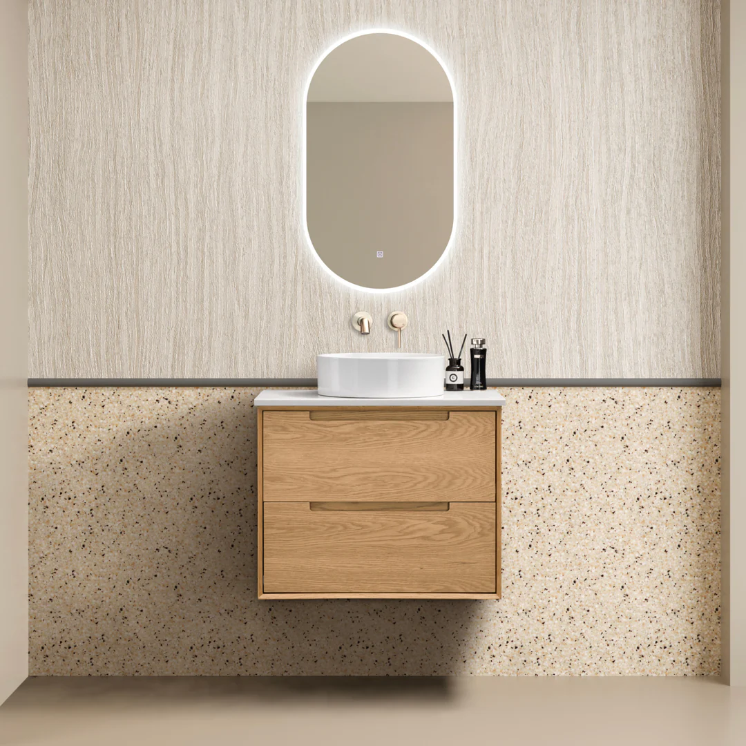 Noveen Elwood 750Mm Wall Hung Vanity Cabinet Only Natural Sierra Oak