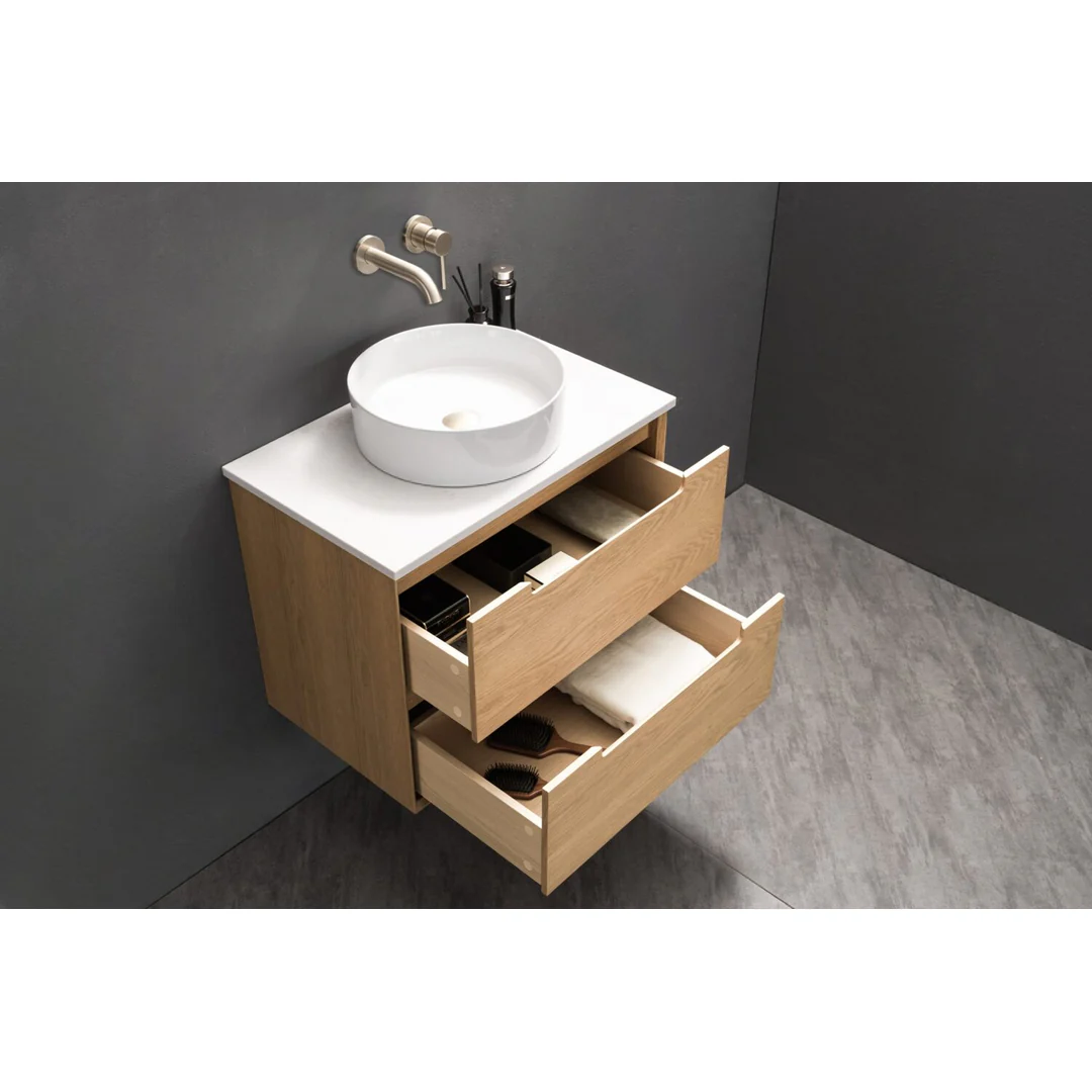 Noveen Elwood 750Mm Wall Hung Vanity Cabinet Only Natural Sierra Oak - Image 3